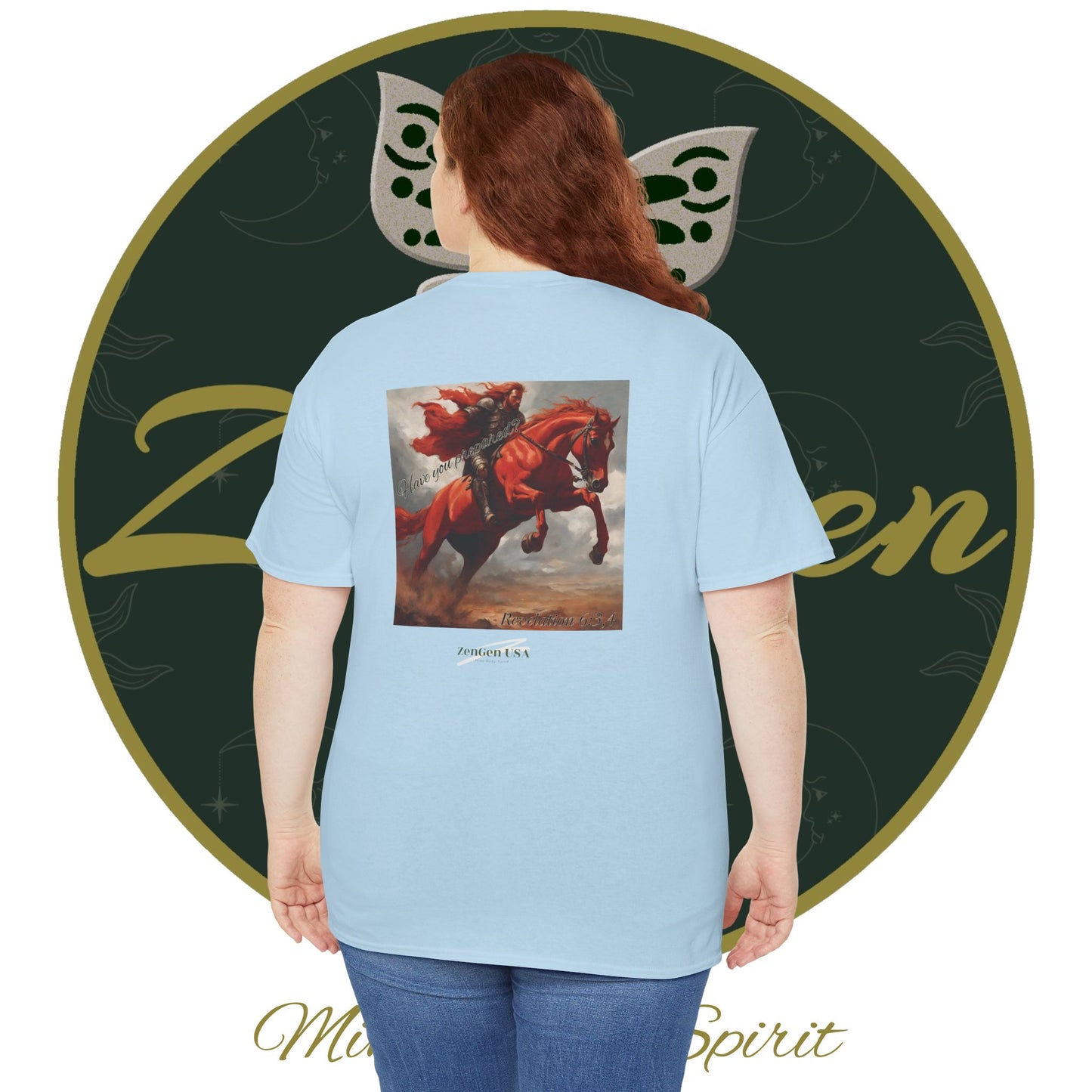 Apocalypse - 2nd Seal Revelation 6:3,4 - Unisex Heavy Cotton Tee - Revelation Collection - ZenGen USA - ZenGen USA