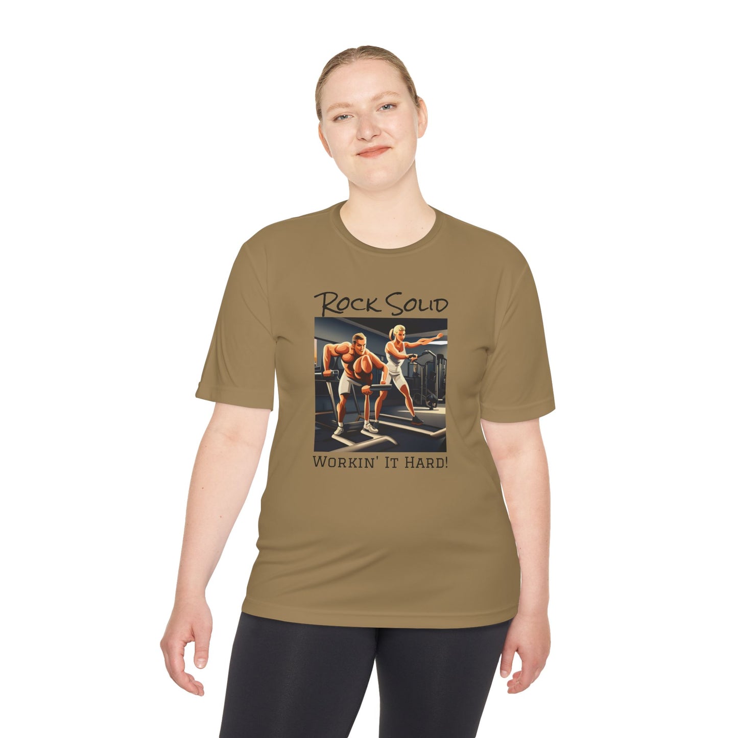 Unisex Moisture Wicking Tee - ROCK SOLID "Workin' It Hard!" - ZenGen USA - ZenGen USA