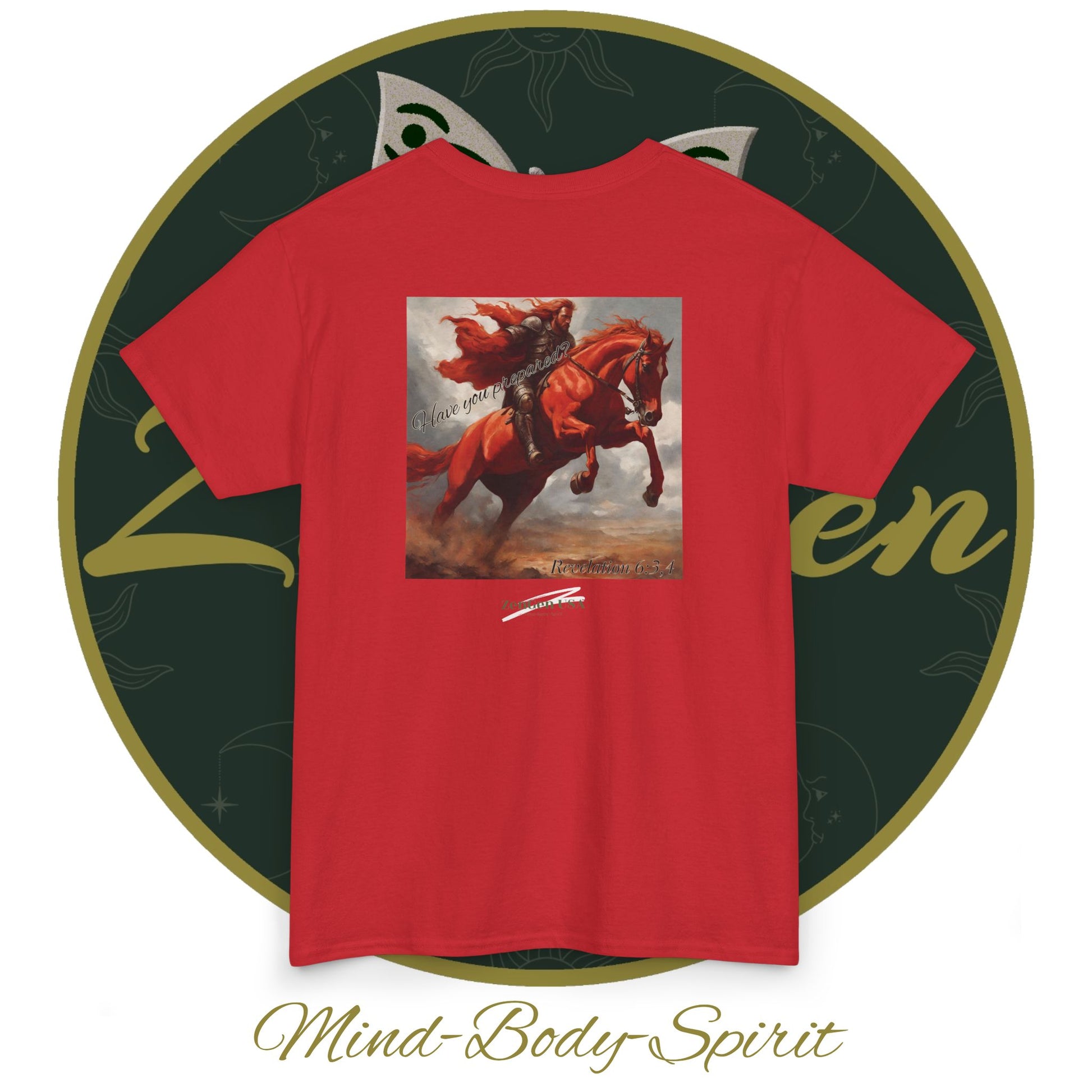 Apocalypse - 2nd Seal Revelation 6:3,4 - Unisex Heavy Cotton Tee - Revelation Collection - ZenGen USA - ZenGen USA