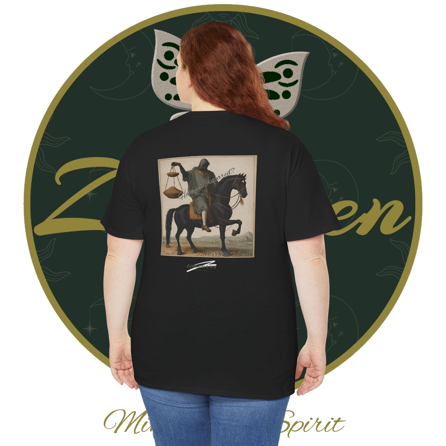 Apocalypse - 3rd Seal Revelation 6:5,6 - Unisex Heavy Cotton Tee - Revelation Collection - ZenGen USA - ZenGen USA