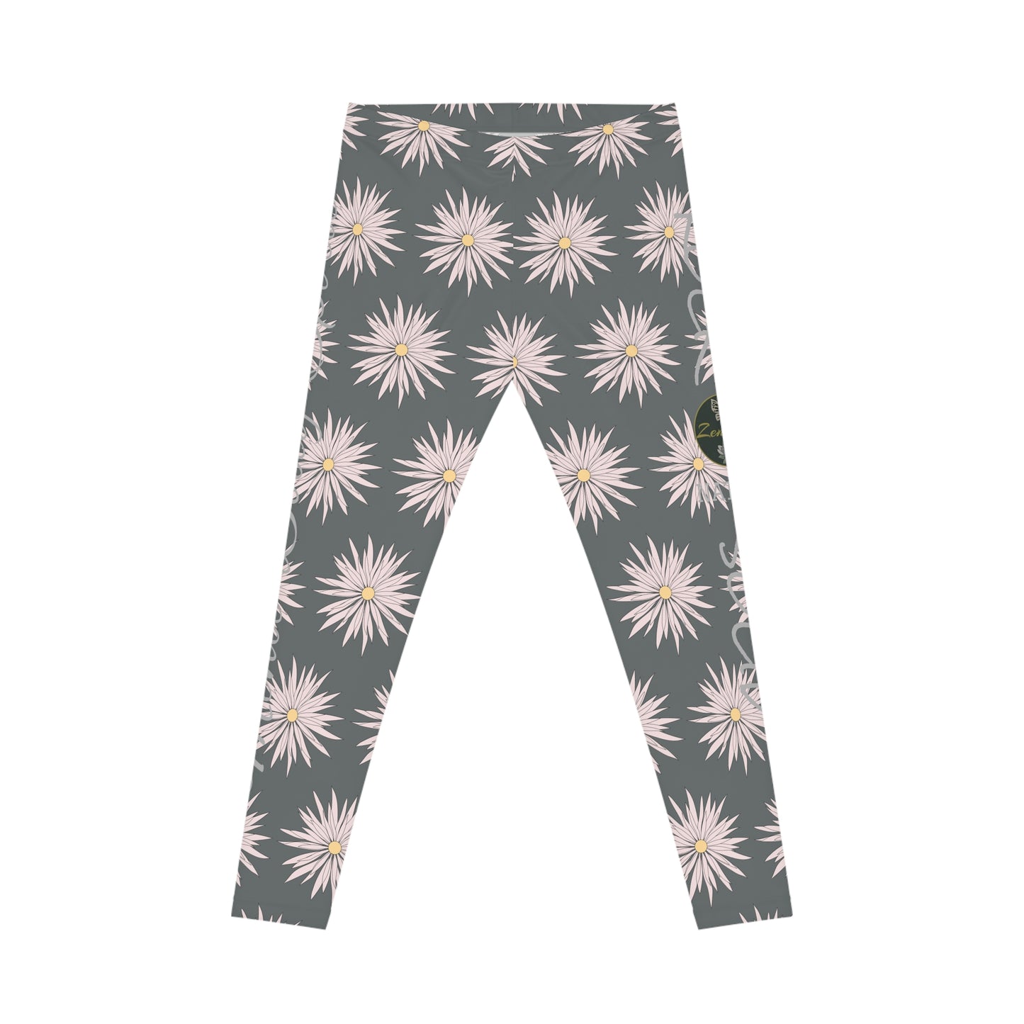 Women's Casual Leggings - Gray - ROCK SOLID Blazing Flower - ZenGen USA - ZenGen USA