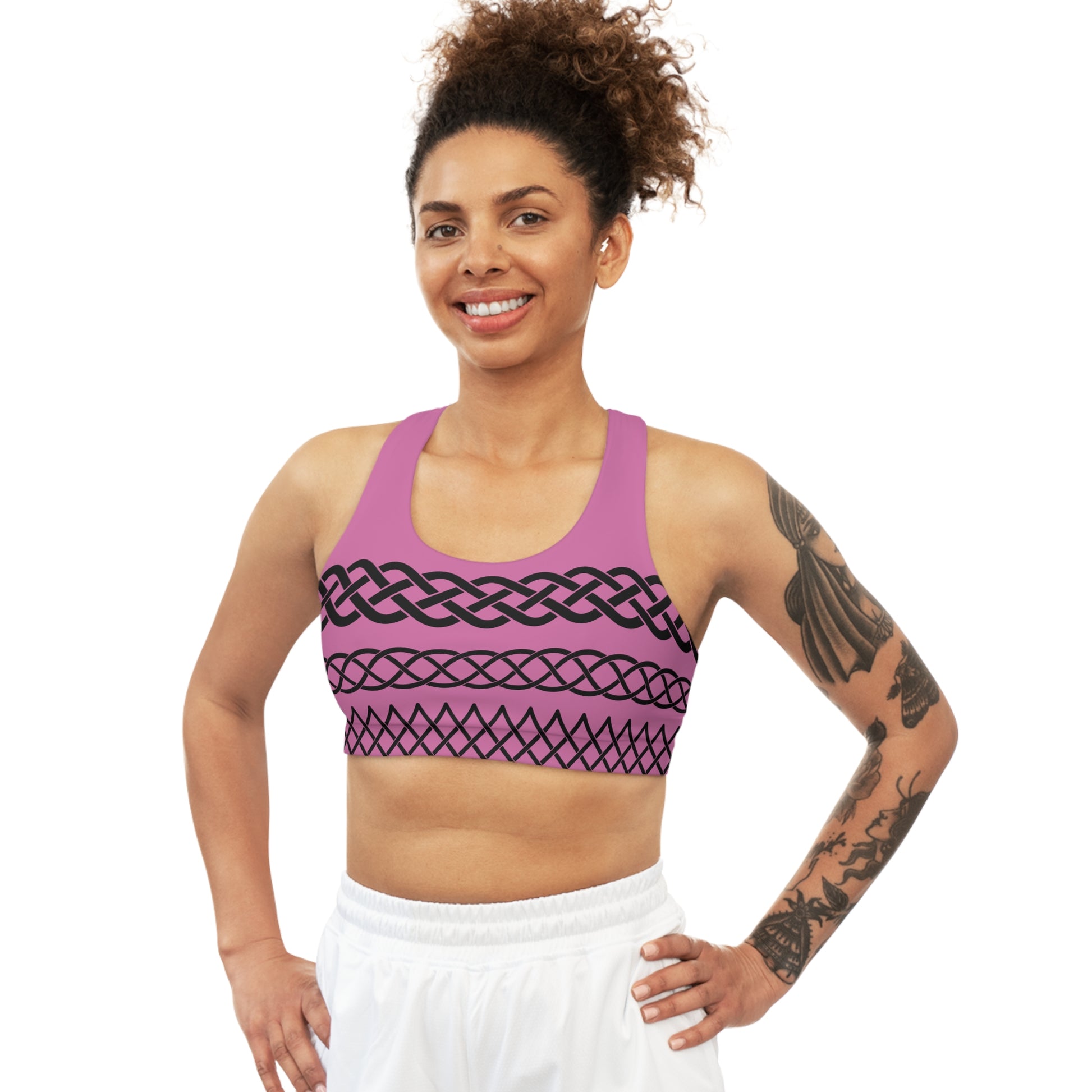 Celtic Tribal Tattoo - Pink Sports Bra - ZenGen USA ROCK SOLID - ZenGen USA