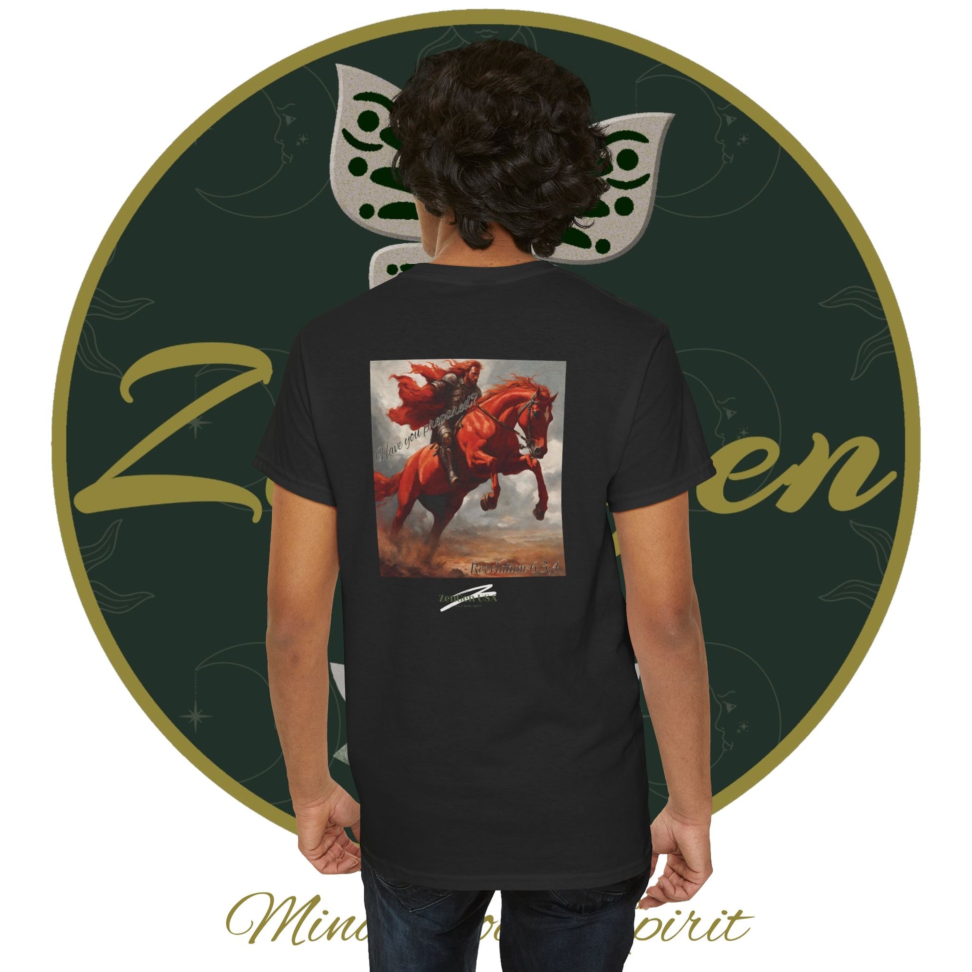 Apocalypse - 2nd Seal Revelation 6:3,4 - Unisex Heavy Cotton Tee - Revelation Collection - ZenGen USA - ZenGen USA