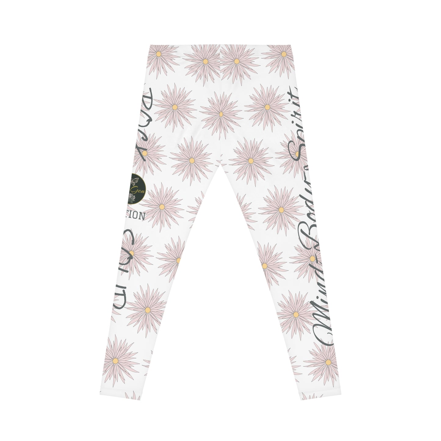Women's Casual Leggings - White - ROCK SOLID Blazing Flower - ZenGen USA - ZenGen USA