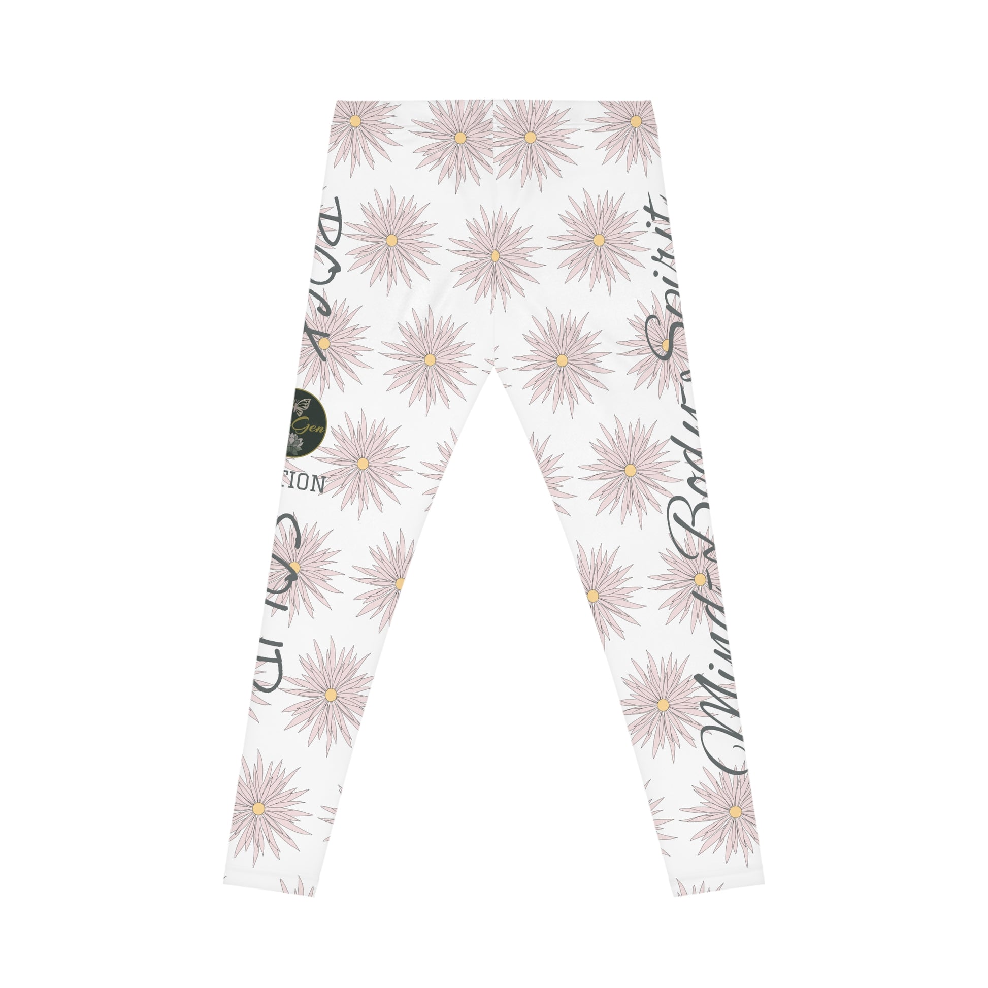 Women's Casual Leggings - White - ROCK SOLID Blazing Flower - ZenGen USA - ZenGen USA