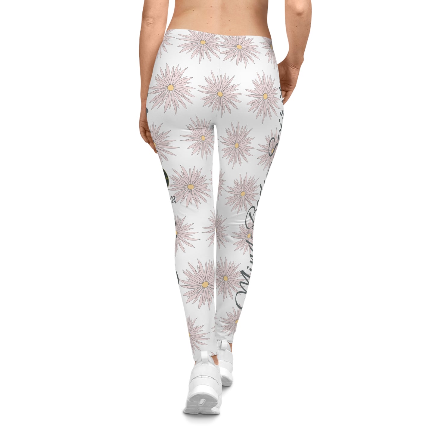 Women's Casual Leggings - White - ROCK SOLID Blazing Flower - ZenGen USA - ZenGen USA