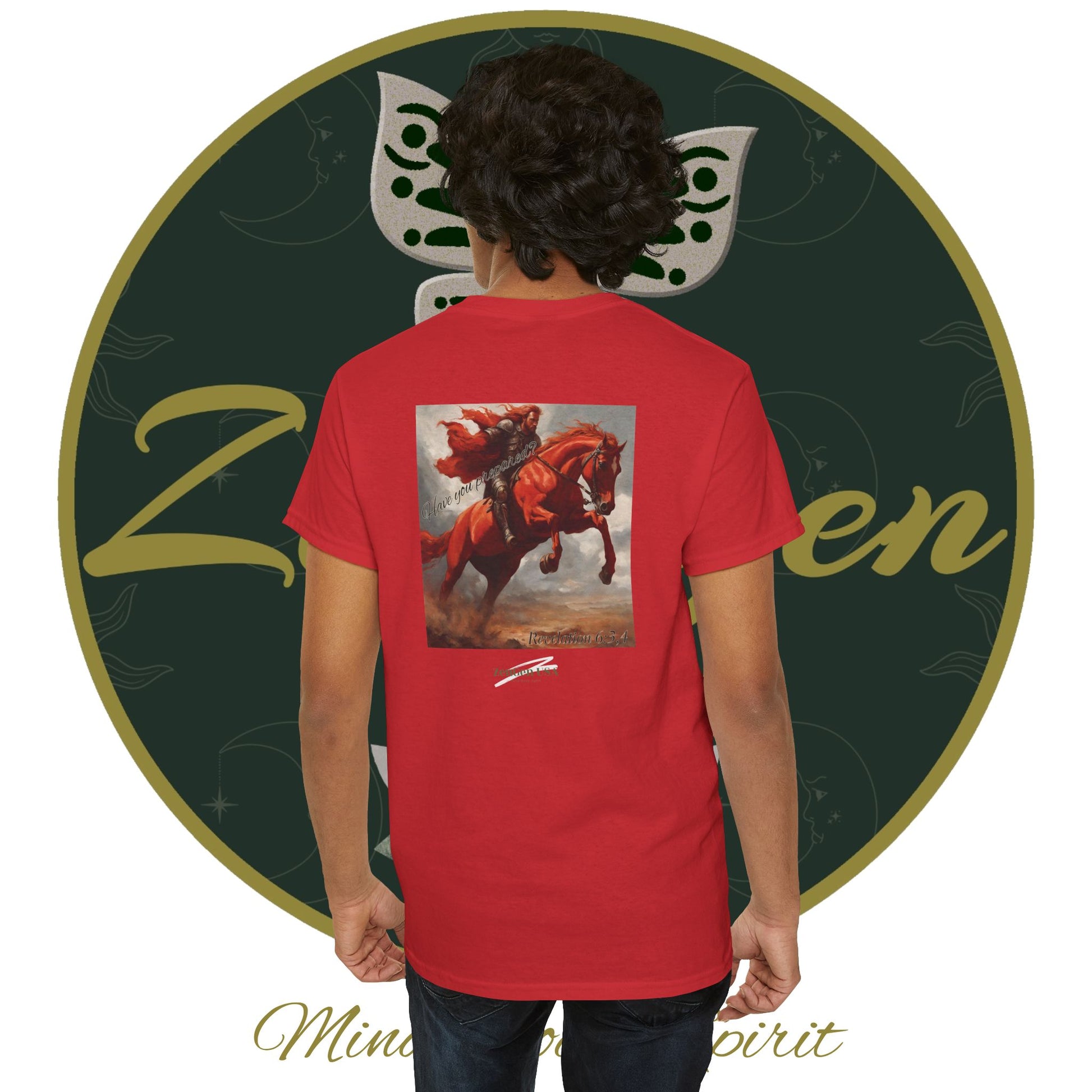 Apocalypse - 2nd Seal Revelation 6:3,4 - Unisex Heavy Cotton Tee - Revelation Collection - ZenGen USA - ZenGen USA