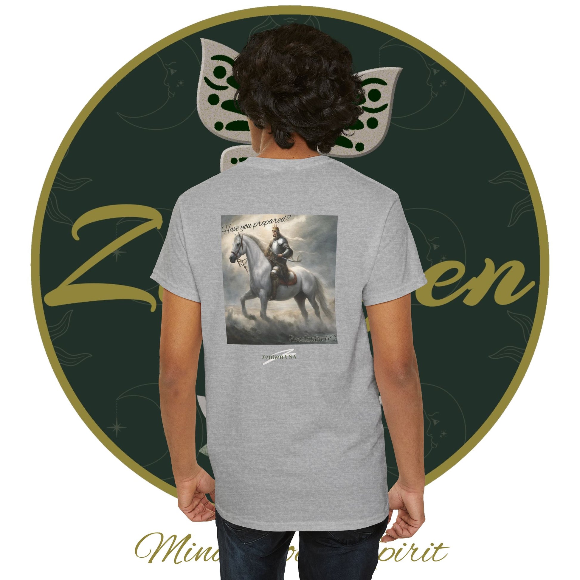 Apocalypse - 1st Seal Revelation 6:2 - Unisex Heavy Cotton Tee - Revelation Collection - ZenGen USA - ZenGen USA