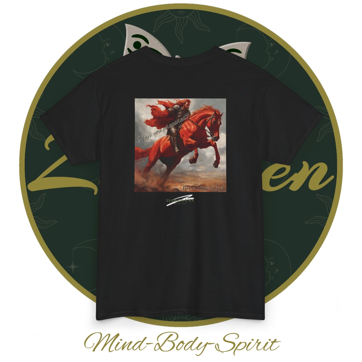 Apocalypse - 2nd Seal Revelation 6:3,4 - Unisex Heavy Cotton Tee - Revelation Collection - ZenGen USA - ZenGen USA