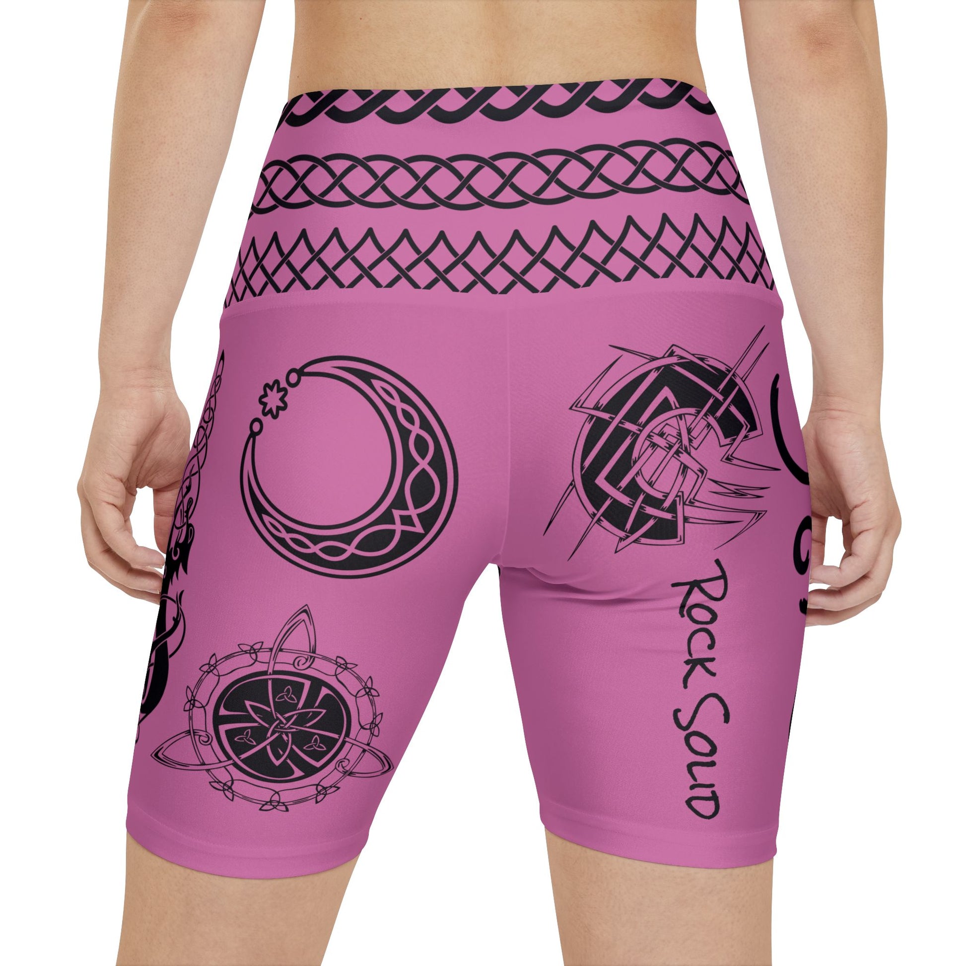 Celtic Tribal Tattoo - Pink Women's Workout Shorts - ZenGen USA ROCK SOLID - ZenGen USA