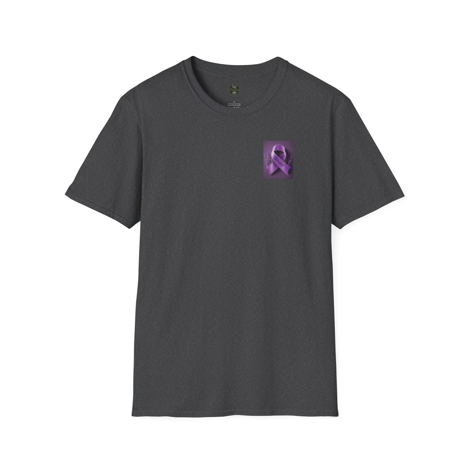 SURVIVOR Lavender Ribbon - Unisex Softstyle T-Shirt - Cancer Awareness all Forms - ZenGen USA