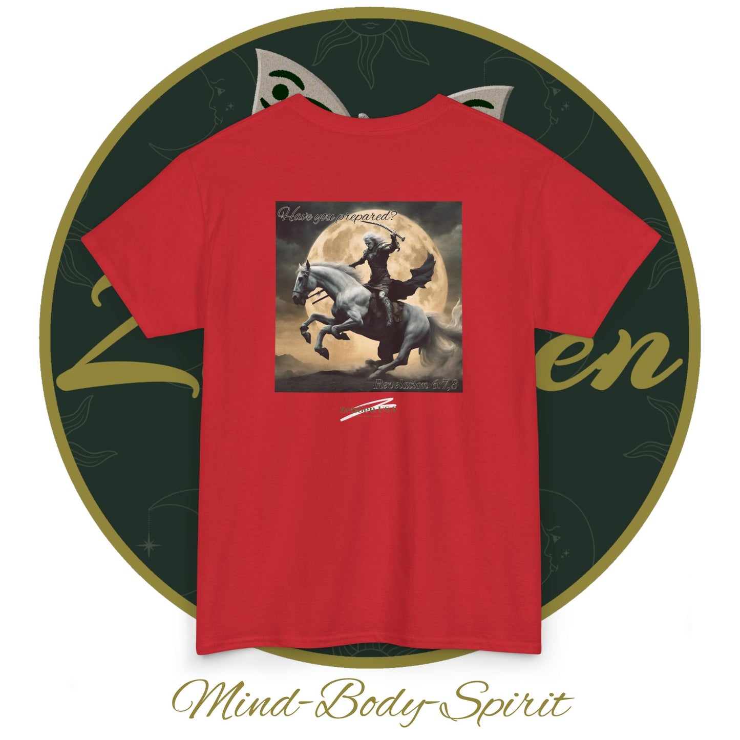 Apocalypse - 4th Seal Revelation 6:7,8 - Unisex Heavy Cotton Tee - Revelation Collection - ZenGen USA - ZenGen USA