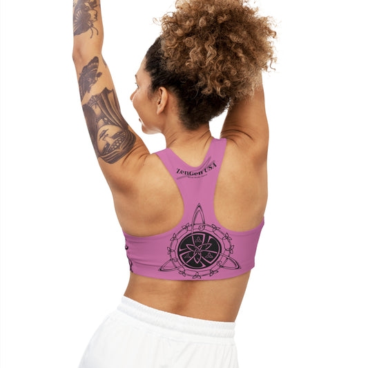 Celtic Tribal Tattoo - Pink Sports Bra - ZenGen USA ROCK SOLID - ZenGen USA