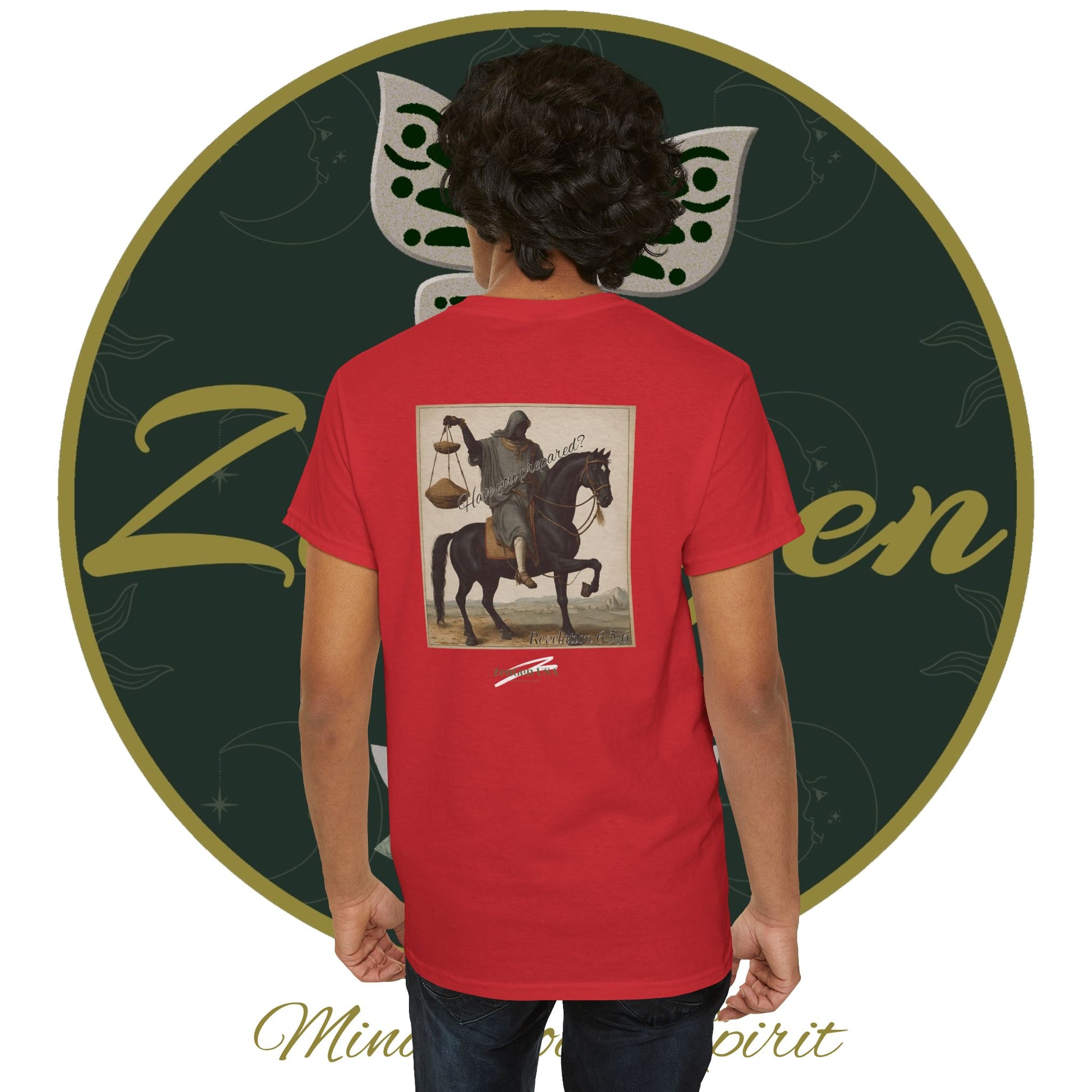 Apocalypse - 3rd Seal Revelation 6:5,6 - Unisex Heavy Cotton Tee - Revelation Collection - ZenGen USA - ZenGen USA