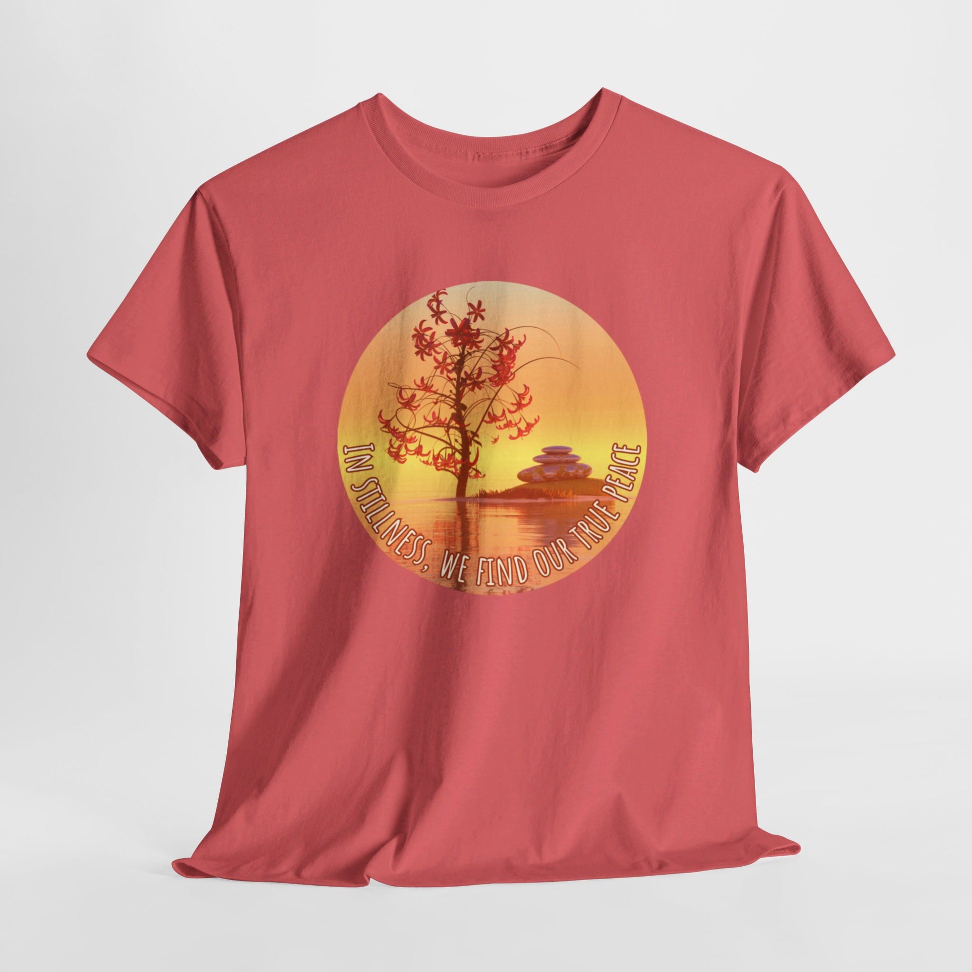 Find True Peace: Unisex Heavy Cotton Zen Bonsai & Cairns Graphic Tee - ZenGen USA