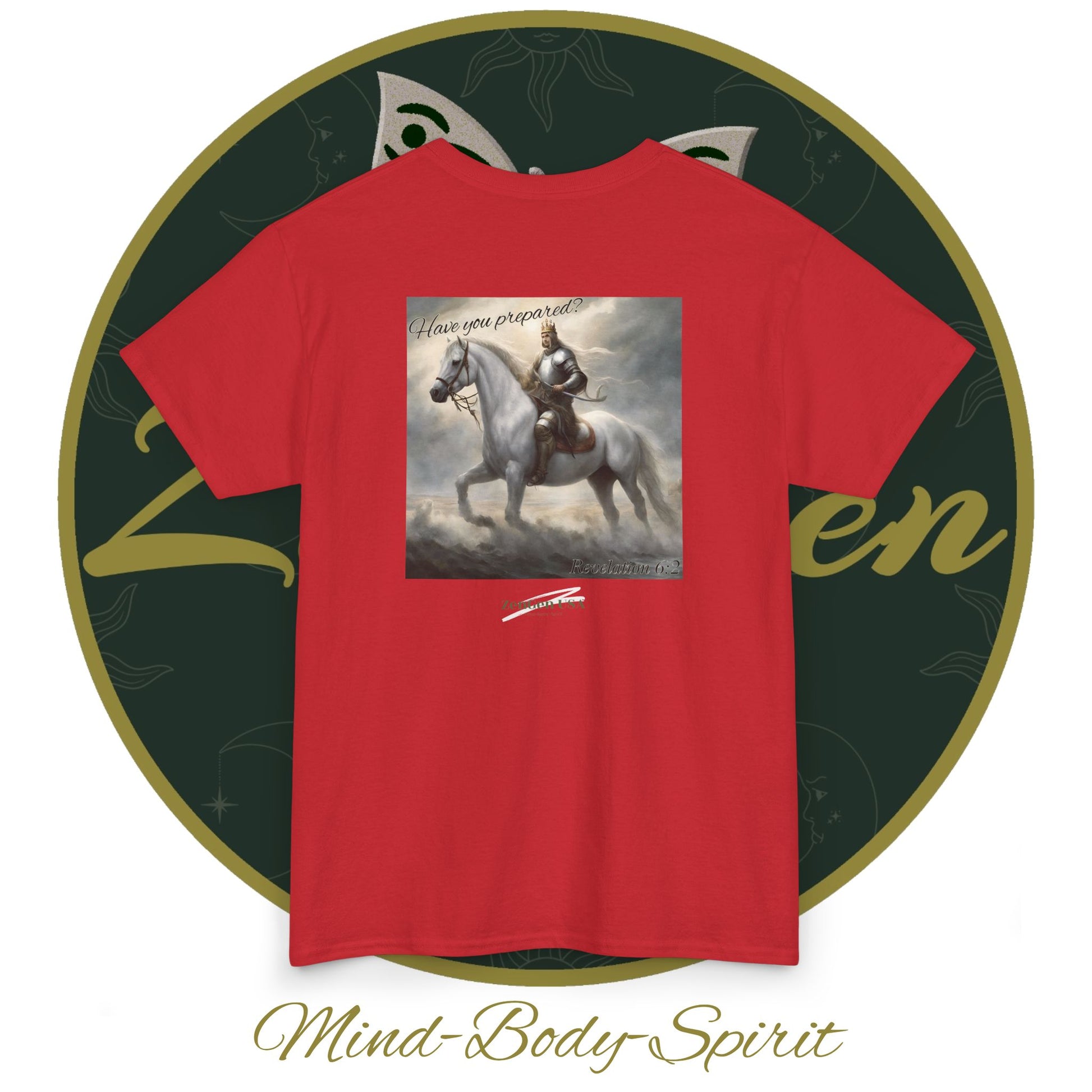 Apocalypse - 1st Seal Revelation 6:2 - Unisex Heavy Cotton Tee - Revelation Collection - ZenGen USA - ZenGen USA