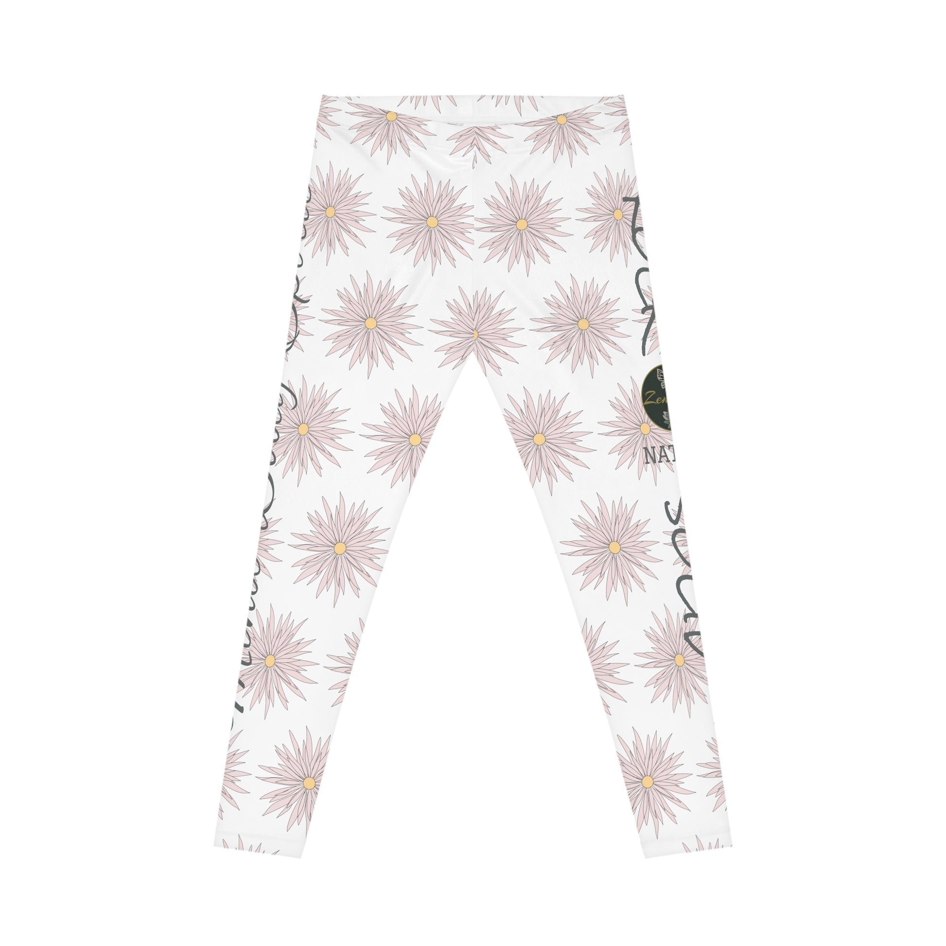 Women's Casual Leggings - White - ROCK SOLID Blazing Flower - ZenGen USA - ZenGen USA