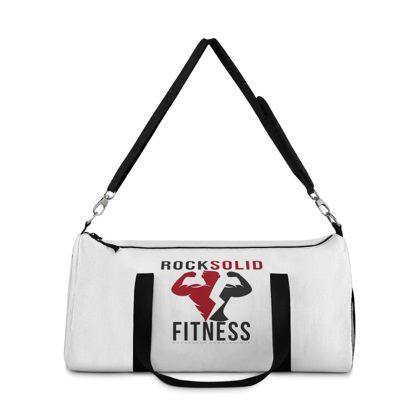 RockSolid Fitness Duffel Bag | White | Oxford Canvas | Original Logo - ZenGen USA
