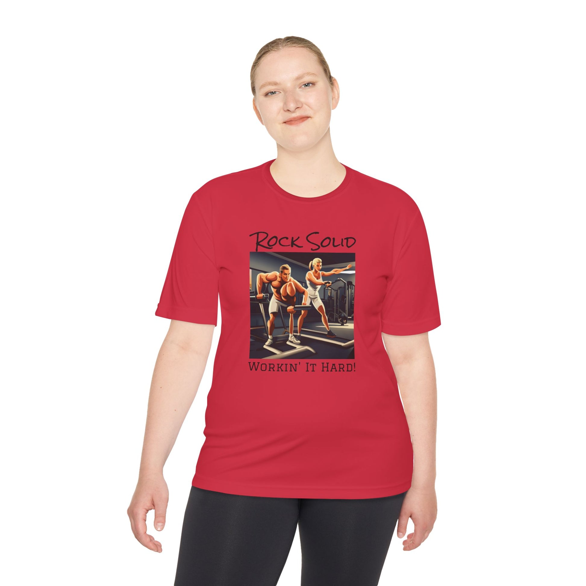 Unisex Moisture Wicking Tee - ROCK SOLID "Workin' It Hard!" - ZenGen USA - ZenGen USA