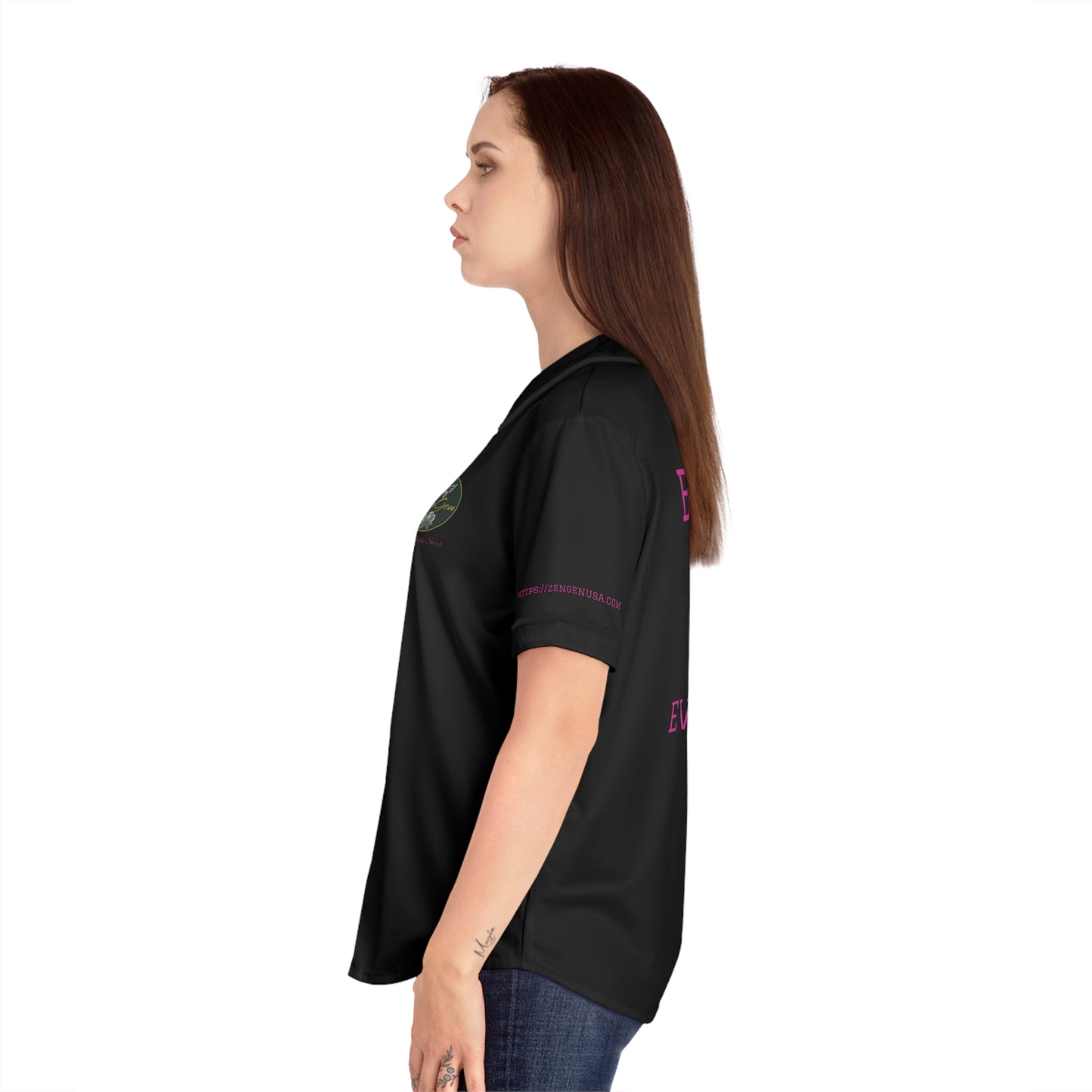 ZenGen BCOOL2EVERYBODY Women's Baseball Jersey - In Black - ZenGen USA