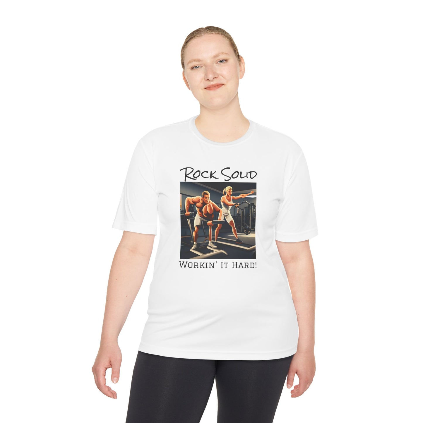 Unisex Moisture Wicking Tee - ROCK SOLID "Workin' It Hard!" - ZenGen USA - ZenGen USA
