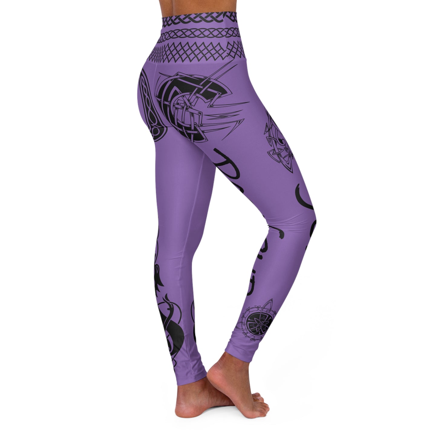 Celtic Tribal Tattoo - Purple Yoga Leggings - ZenGen USA ROCK SOLID - ZenGen USA