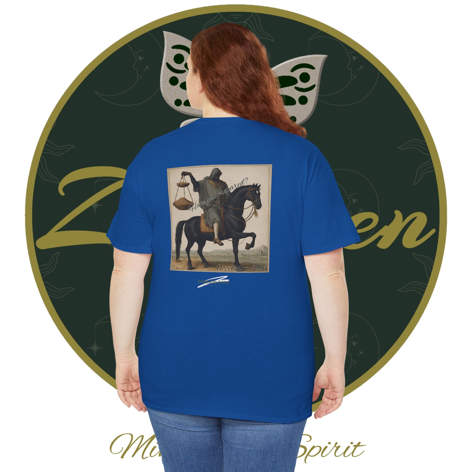 Apocalypse - 3rd Seal Revelation 6:5,6 - Unisex Heavy Cotton Tee - Revelation Collection - ZenGen USA - ZenGen USA