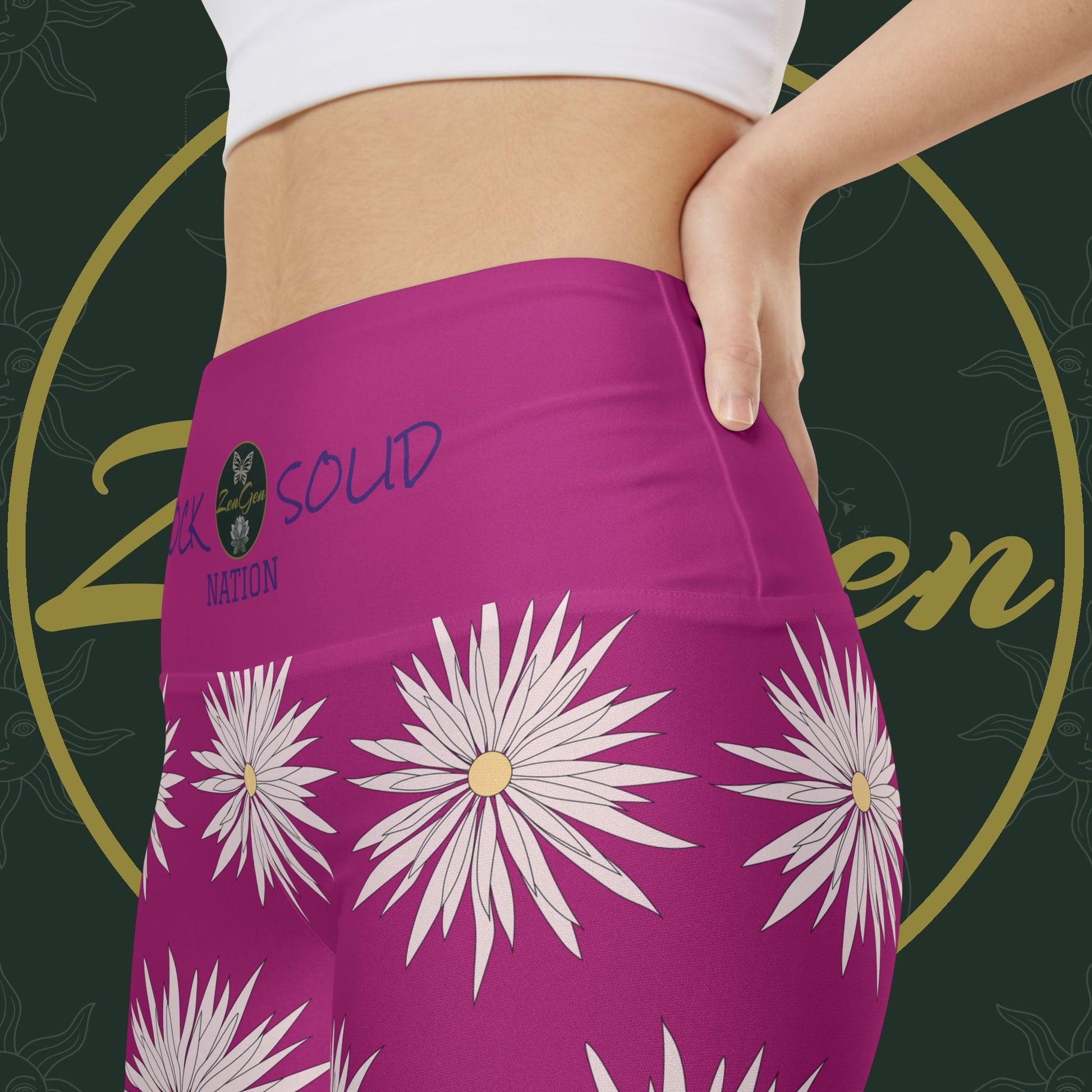 Women's Workout Shorts  - Pink - ROCK SOLID Blazing Flower - ZenGen USA - ZenGen USA