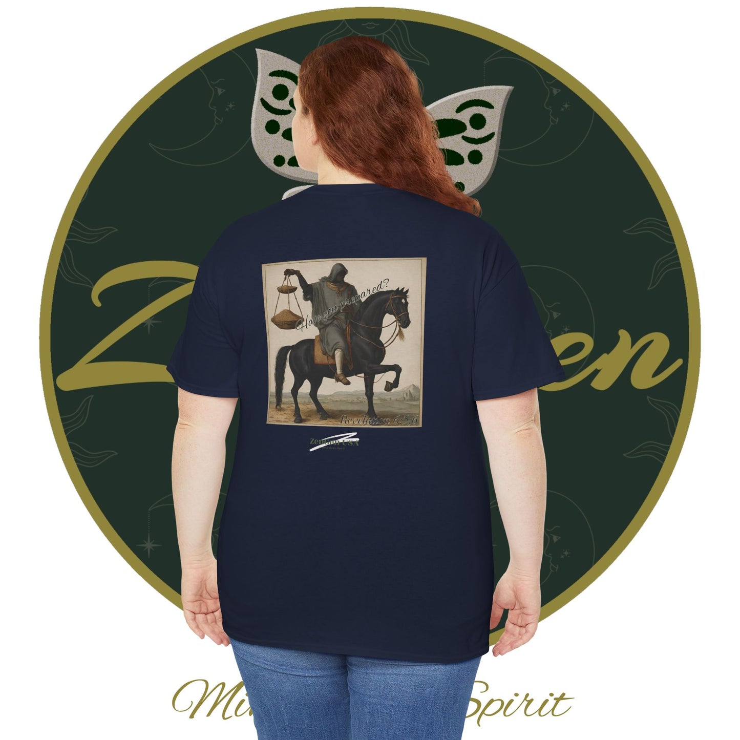 Apocalypse - 3rd Seal Revelation 6:5,6 - Unisex Heavy Cotton Tee - Revelation Collection - ZenGen USA - ZenGen USA