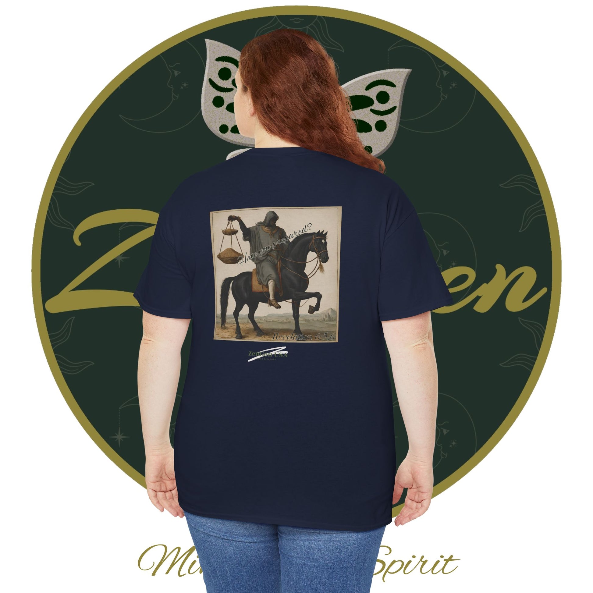 Apocalypse - 3rd Seal Revelation 6:5,6 - Unisex Heavy Cotton Tee - Revelation Collection - ZenGen USA - ZenGen USA