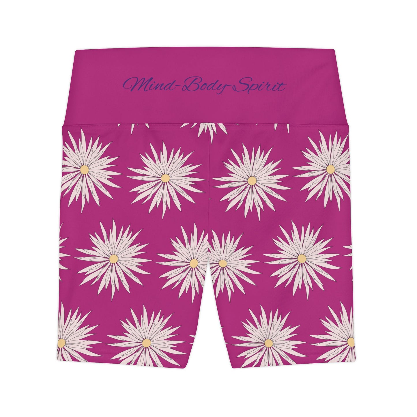 Women's Workout Shorts  - Pink - ROCK SOLID Blazing Flower - ZenGen USA - ZenGen USA