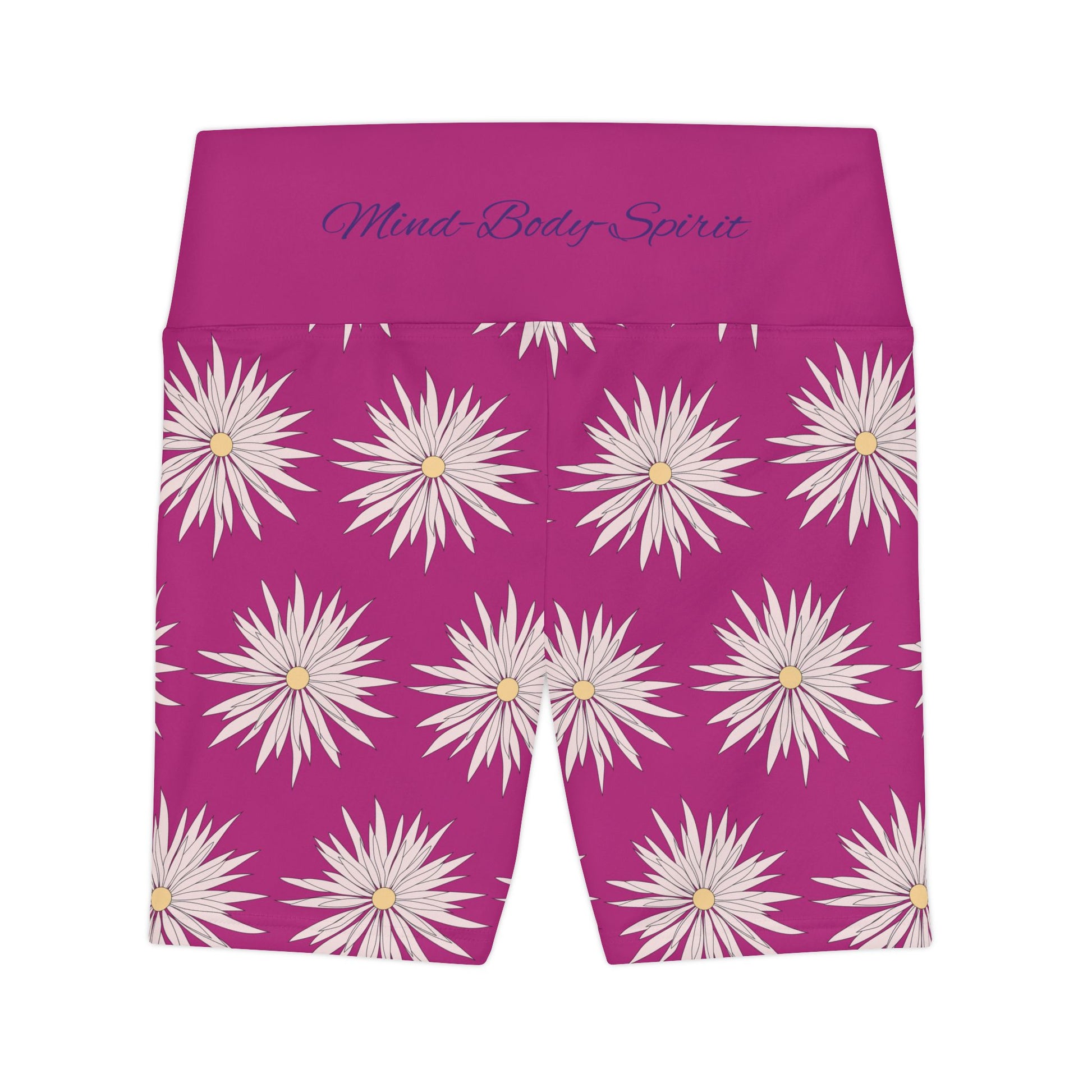 Women's Workout Shorts  - Pink - ROCK SOLID Blazing Flower - ZenGen USA - ZenGen USA