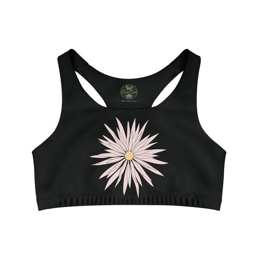 Seamless Sports Bra Black - ROCK SOLID Blazing Flower - ZenGen USA - ZenGen USA