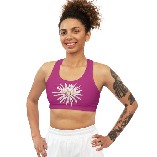 Seamless Sports Bra Pink  - ROCK SOLID Blazing Flower - ZenGen USA - ZenGen USA