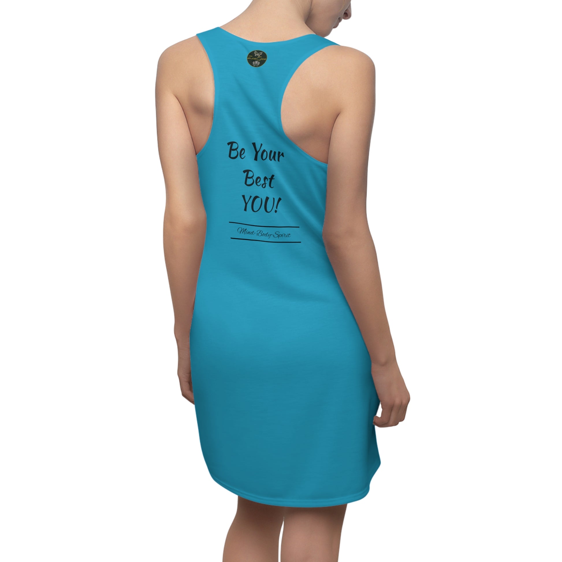 Be Your Best YOU! ZenGen - Turquoise Women's Cut & Sew Racerback Dress - ZenGen USA