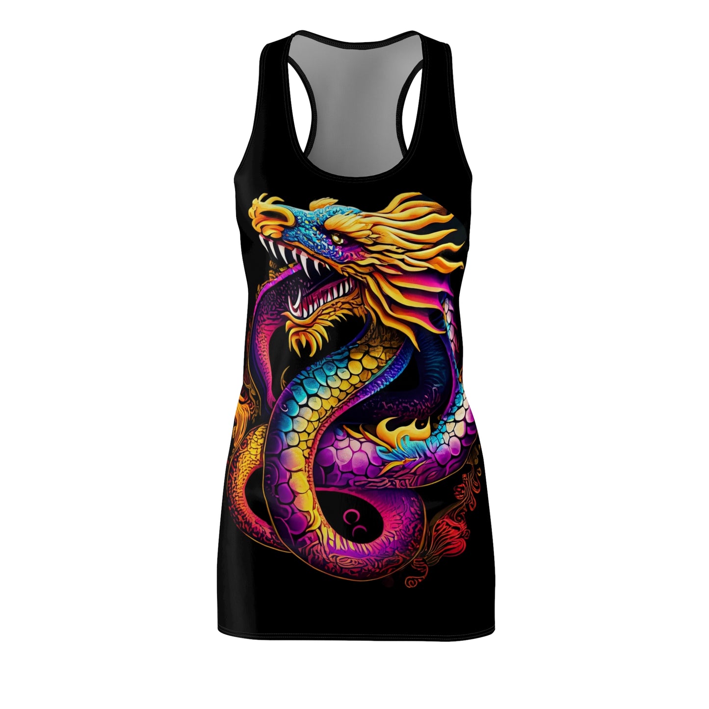 Dragon Women's Cut & Sew Racerback Dress (AOP) | ZenGen USA - ZenGen USA