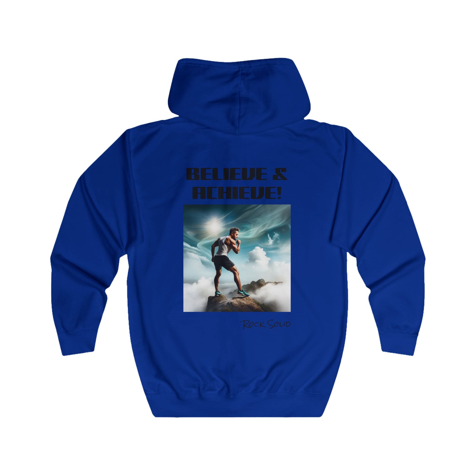 Unisex Full Zip Hoodie - ROCK SOLID "Believe & Achieve!" - ZenGen USA - ZenGen USA