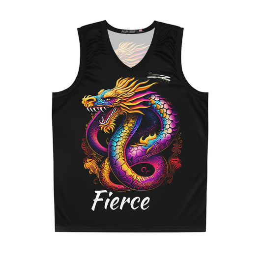 ZenGen USA "ROCK SOLID" Active Wear  - FIERCE Dragon Basketball Jersey (AOP) - ZenGen USA