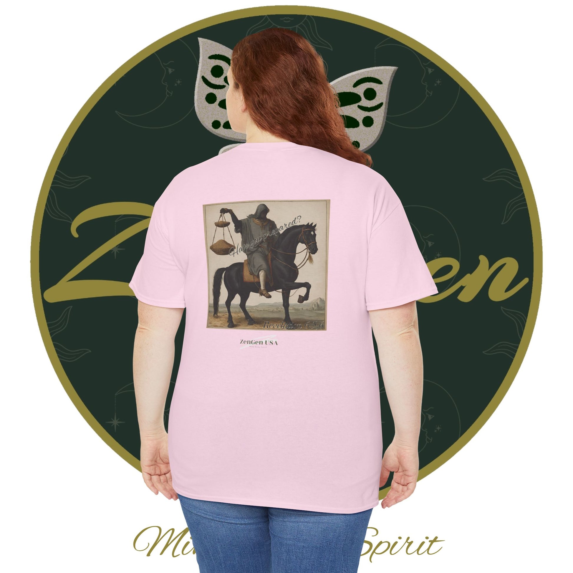 Apocalypse - 3rd Seal Revelation 6:5,6 - Unisex Heavy Cotton Tee - Revelation Collection - ZenGen USA - ZenGen USA