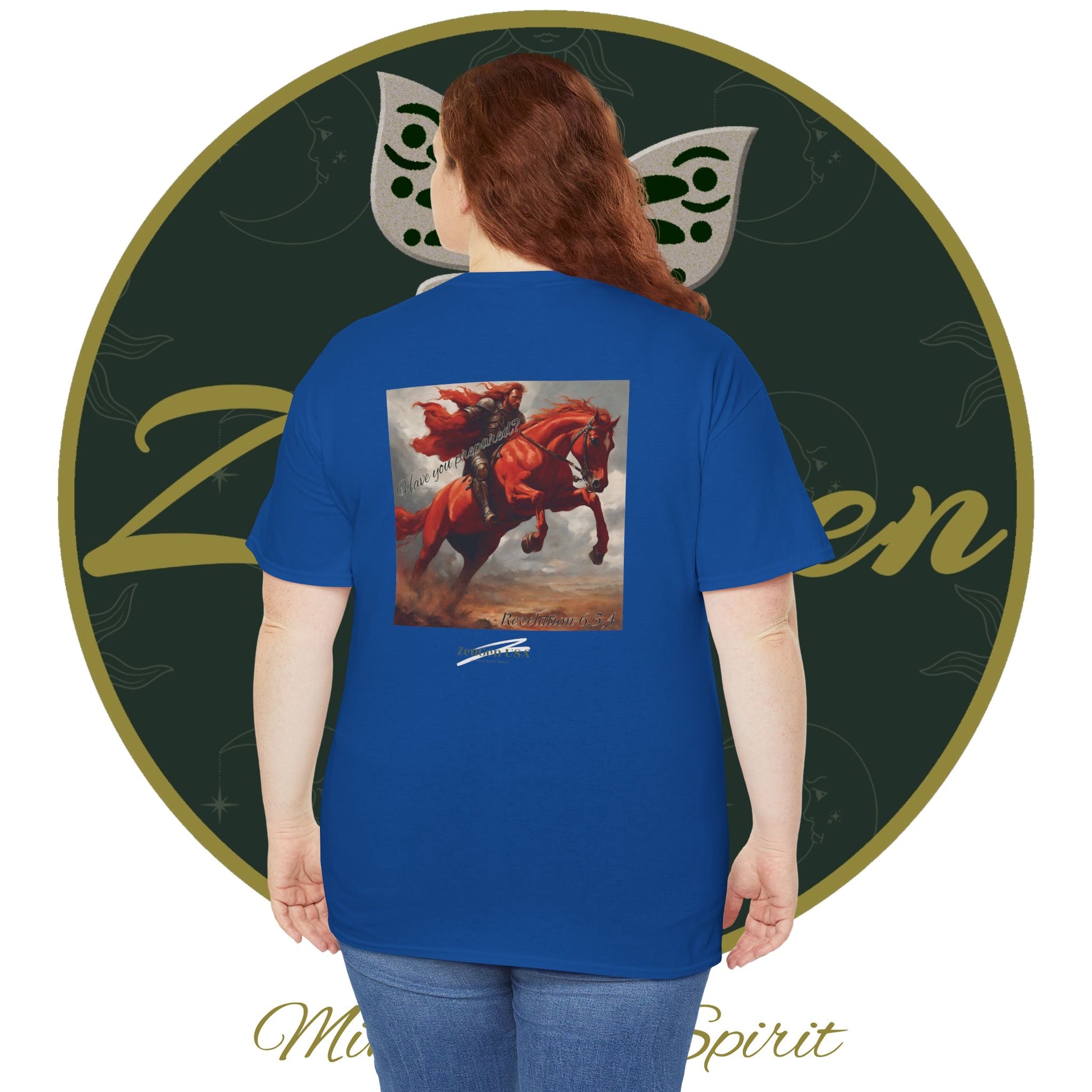 Apocalypse - 2nd Seal Revelation 6:3,4 - Unisex Heavy Cotton Tee - Revelation Collection - ZenGen USA - ZenGen USA