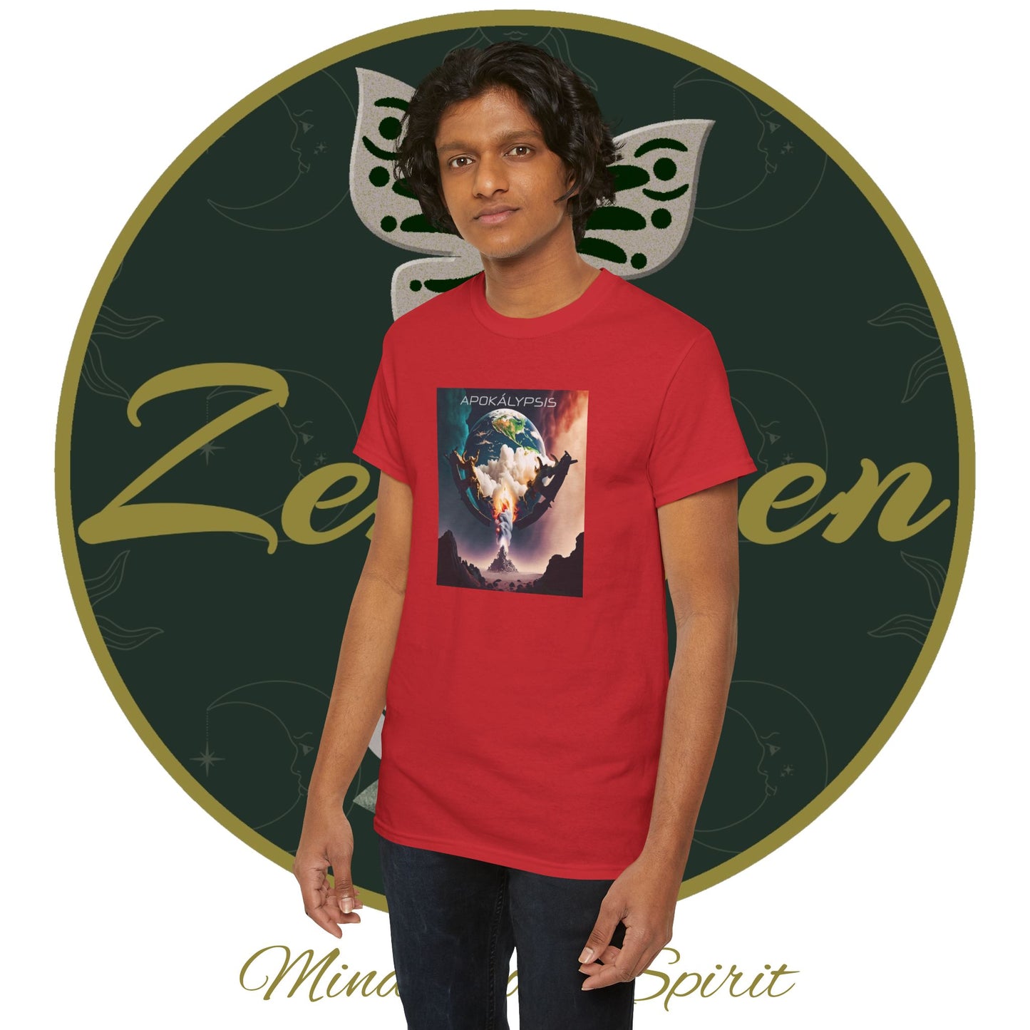 Apocalypse - 4th Seal Revelation 6:7,8 - Unisex Heavy Cotton Tee - Revelation Collection - ZenGen USA - ZenGen USA