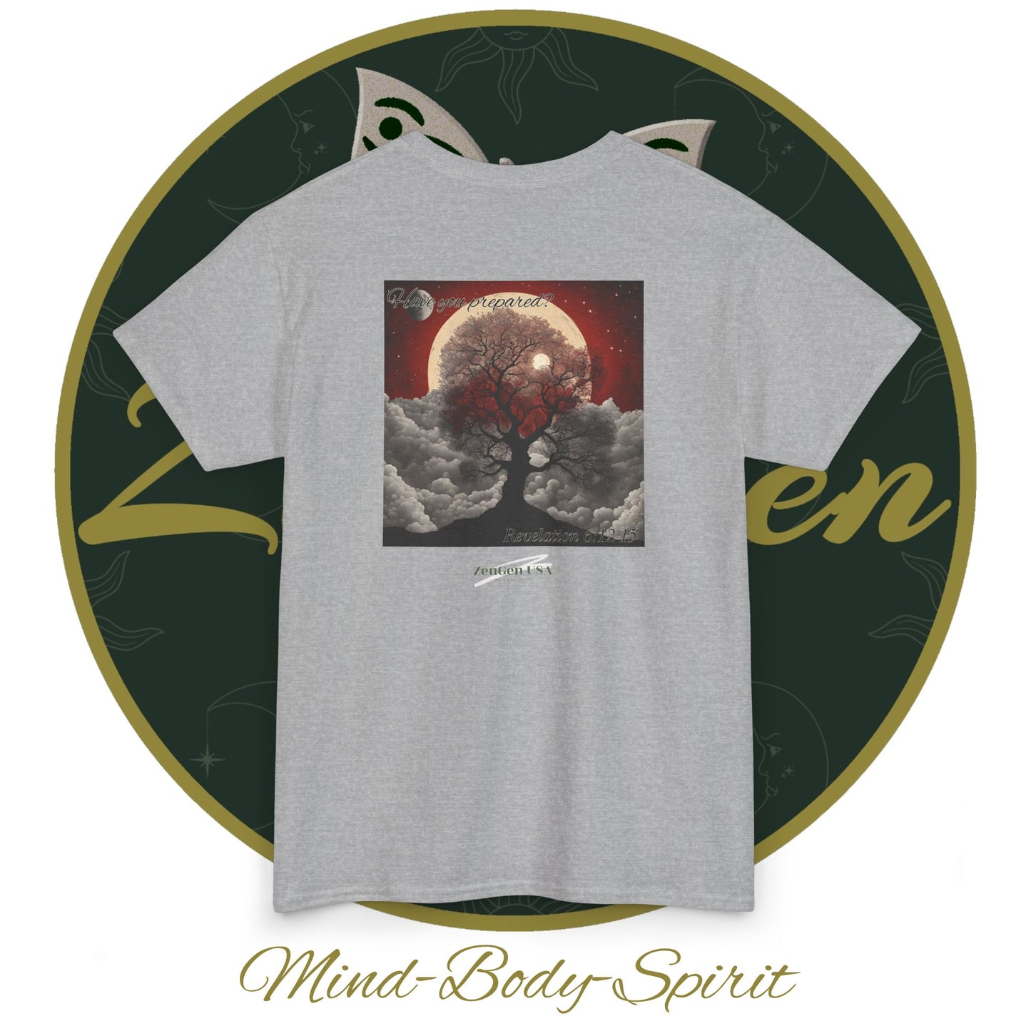 Apocalypse - 6th Seal Revelation 6:12-15 - Unisex Heavy Cotton Tee - Revelation Collection - ZenGen USA - ZenGen USA