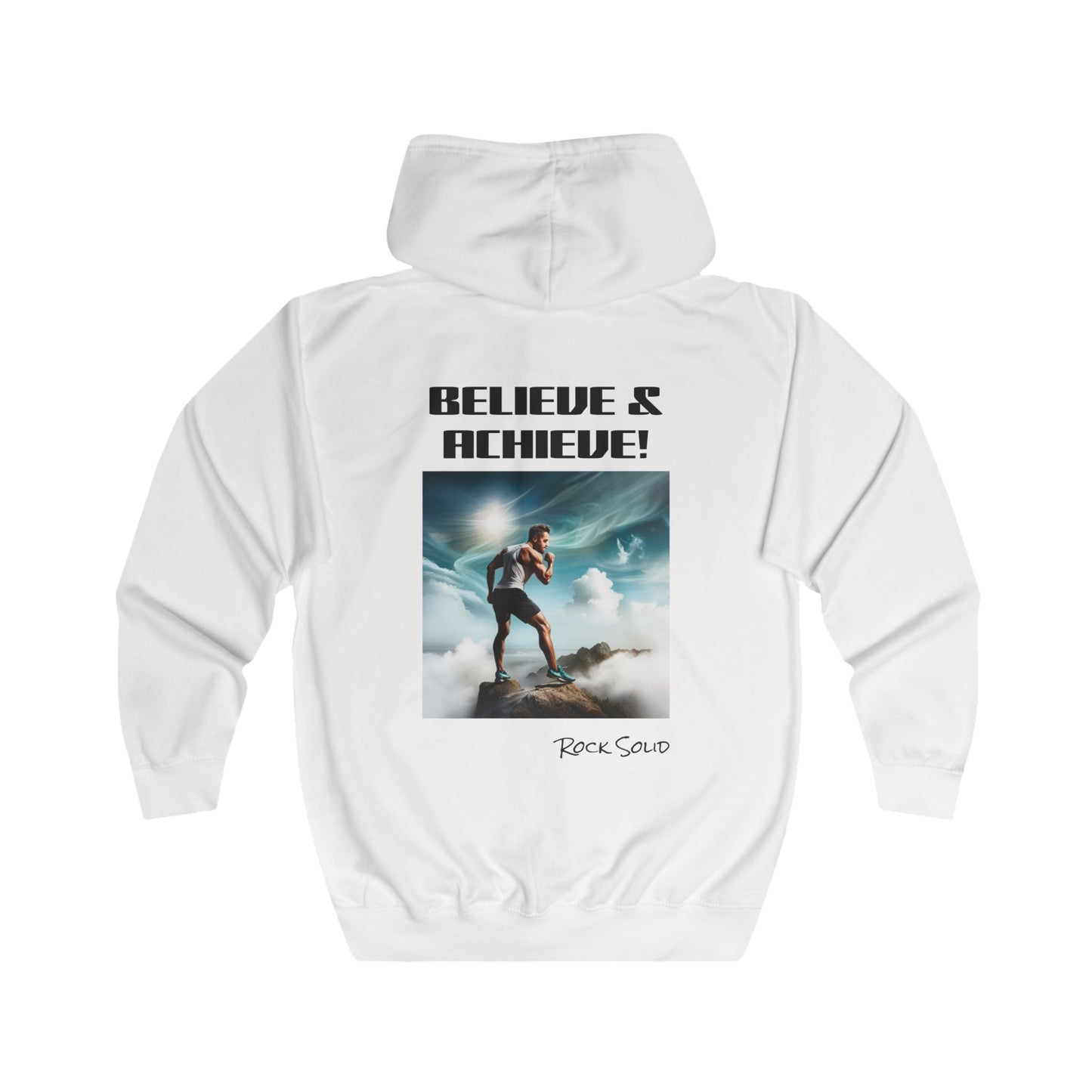 Unisex Full Zip Hoodie - ROCK SOLID "Believe & Achieve!" - ZenGen USA - ZenGen USA