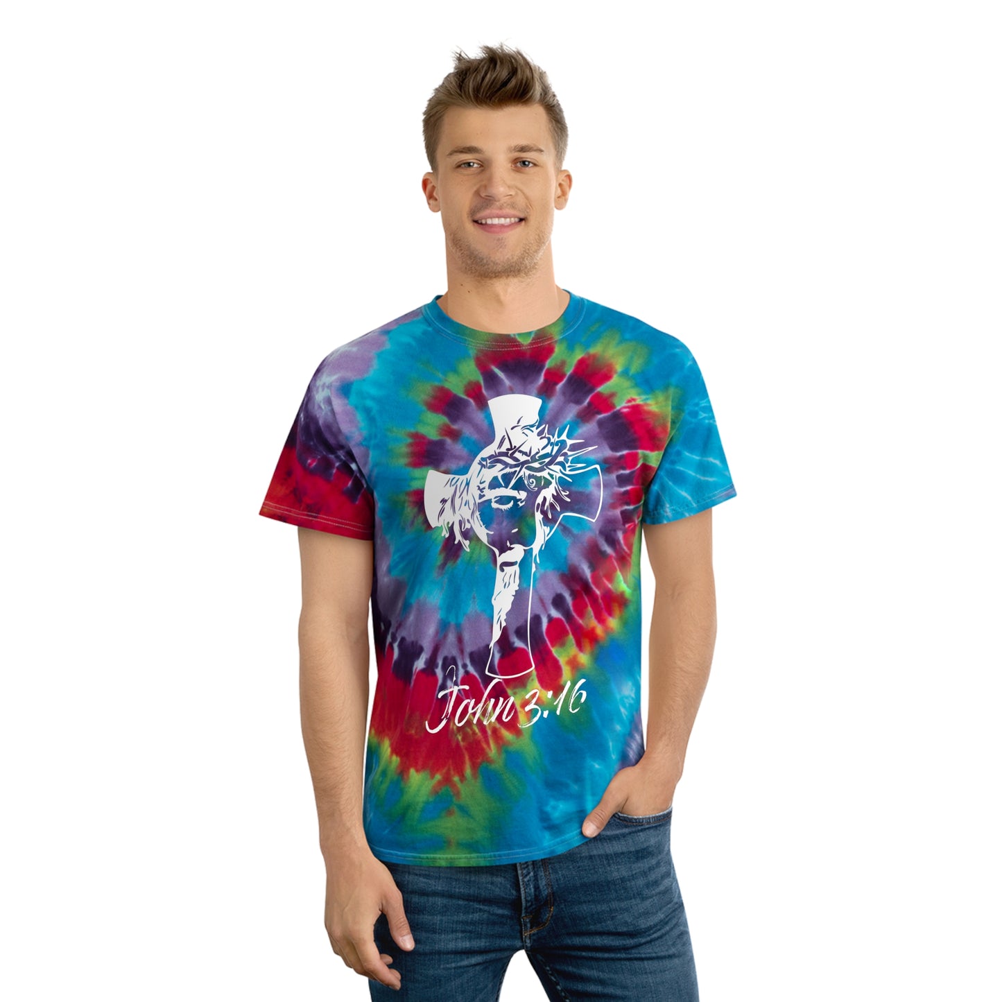 Sacrifice John 3:16 | Tie-Dye Tee, Spiral | 2 Styles | ZenGen USA - ZenGen USA