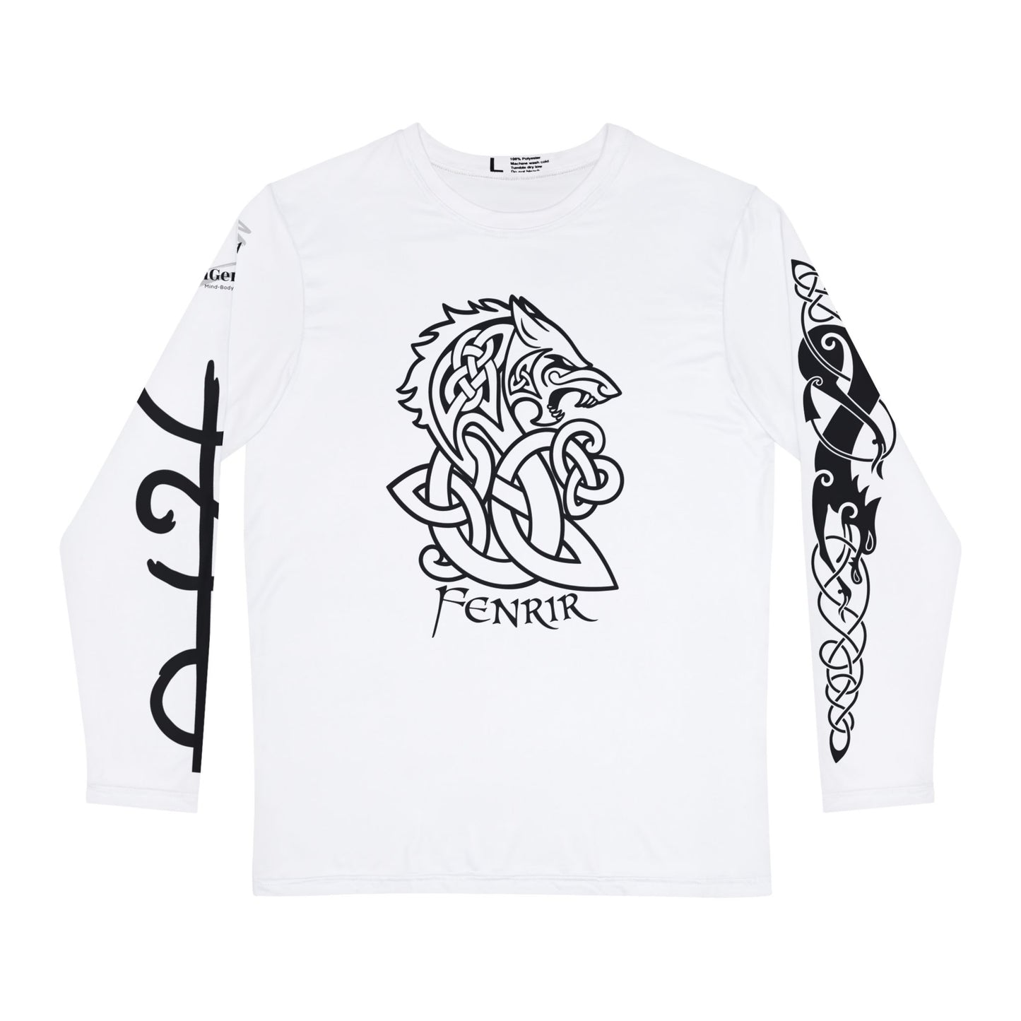 Celtic Fenrir Tribal Tattoo - White Men's Long Sleeve Shirt - ZenGen USA - ZenGen USA