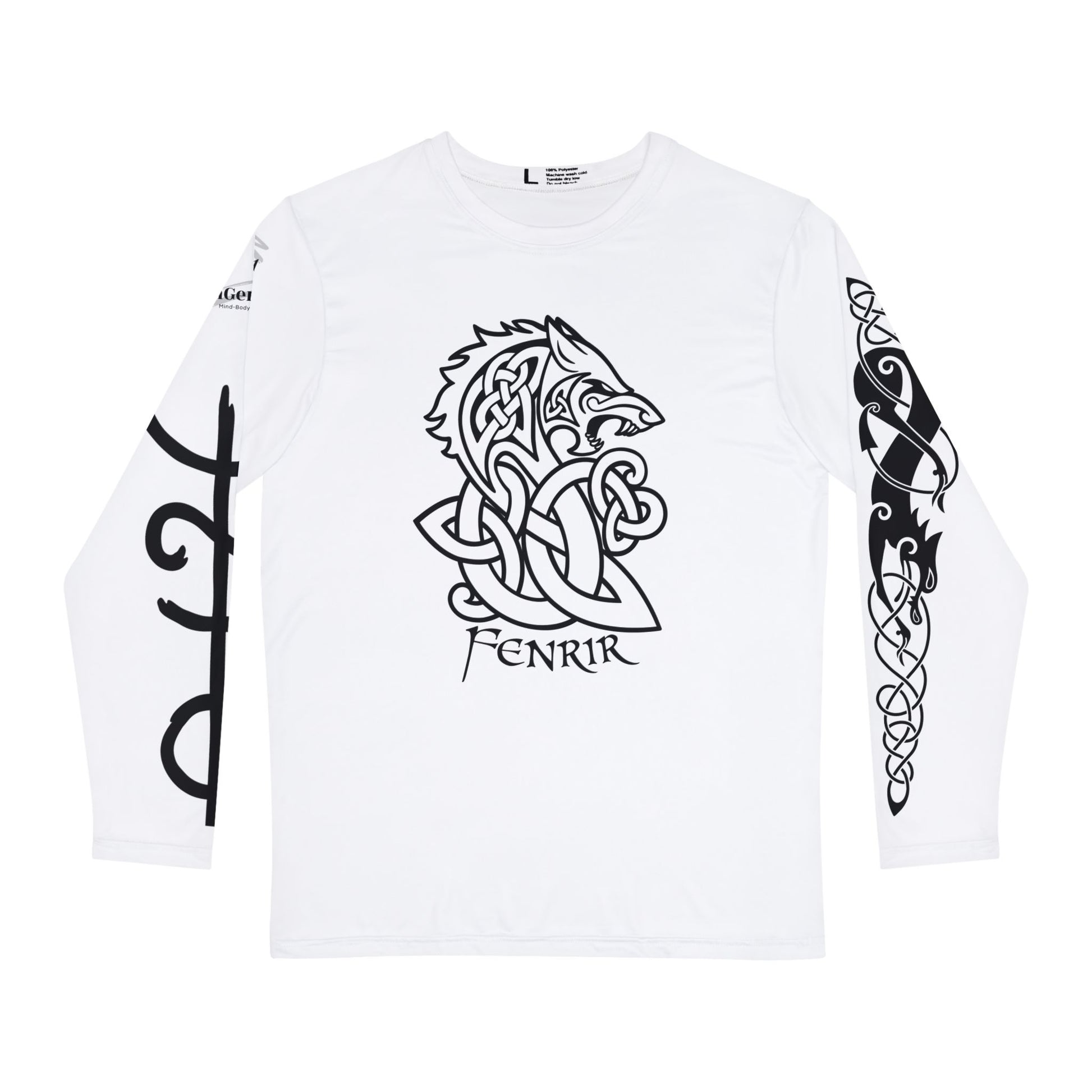 Celtic Fenrir Tribal Tattoo - White Men's Long Sleeve Shirt - ZenGen USA - ZenGen USA