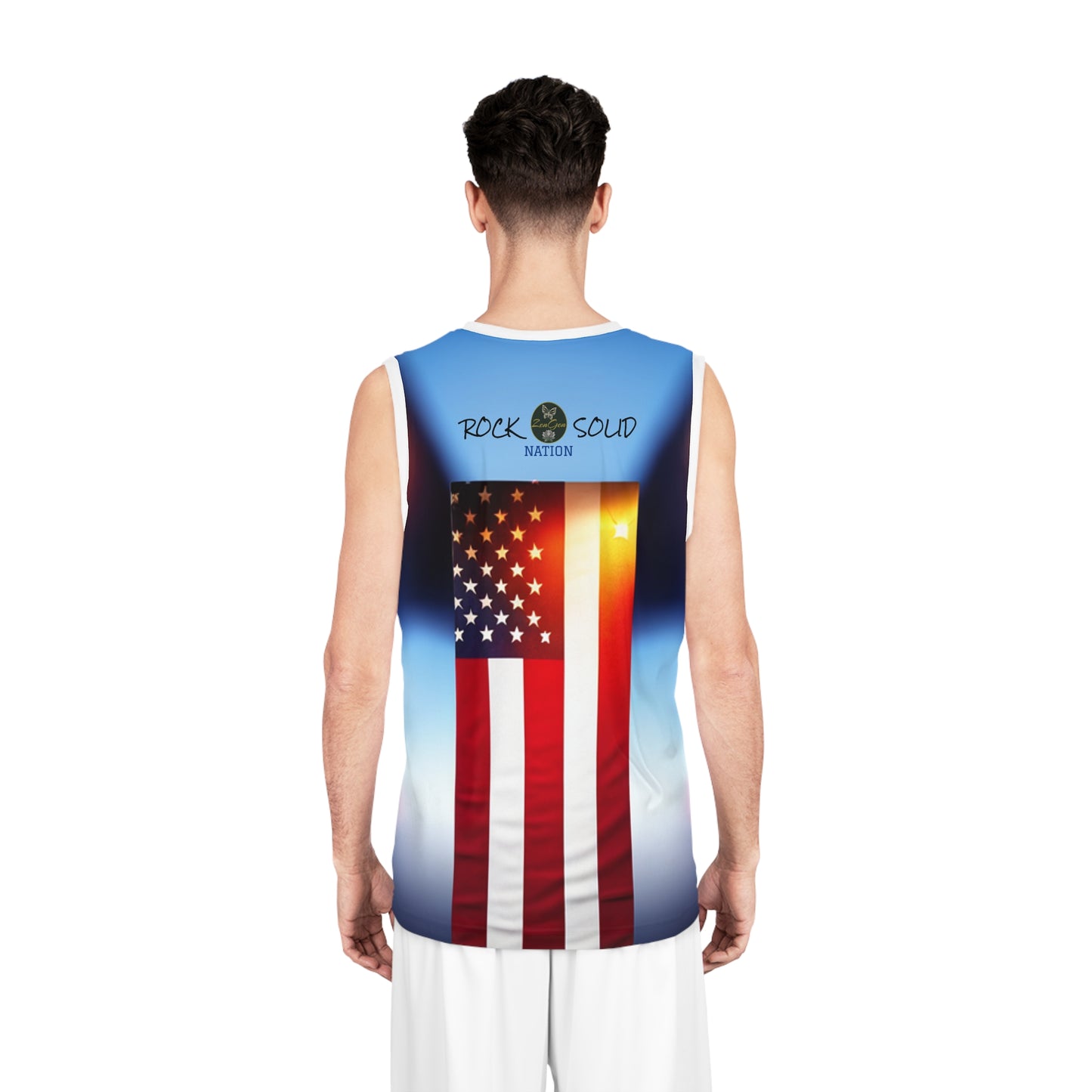 ROCK SOLID - Basketball Jersey (AOP) - ZenGen Nation- Stars & Stripes - ZenGen USA