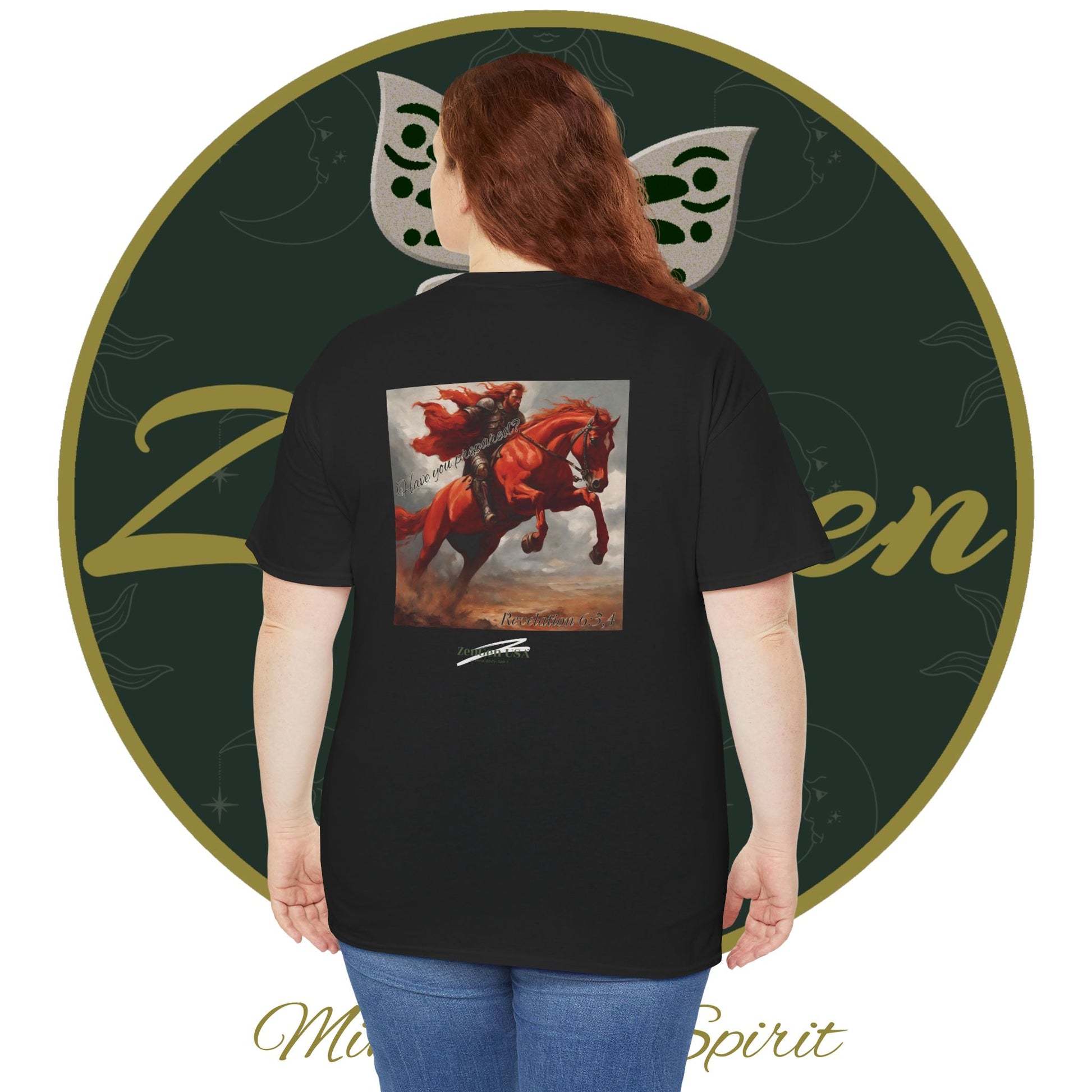 Apocalypse - 2nd Seal Revelation 6:3,4 - Unisex Heavy Cotton Tee - Revelation Collection - ZenGen USA - ZenGen USA