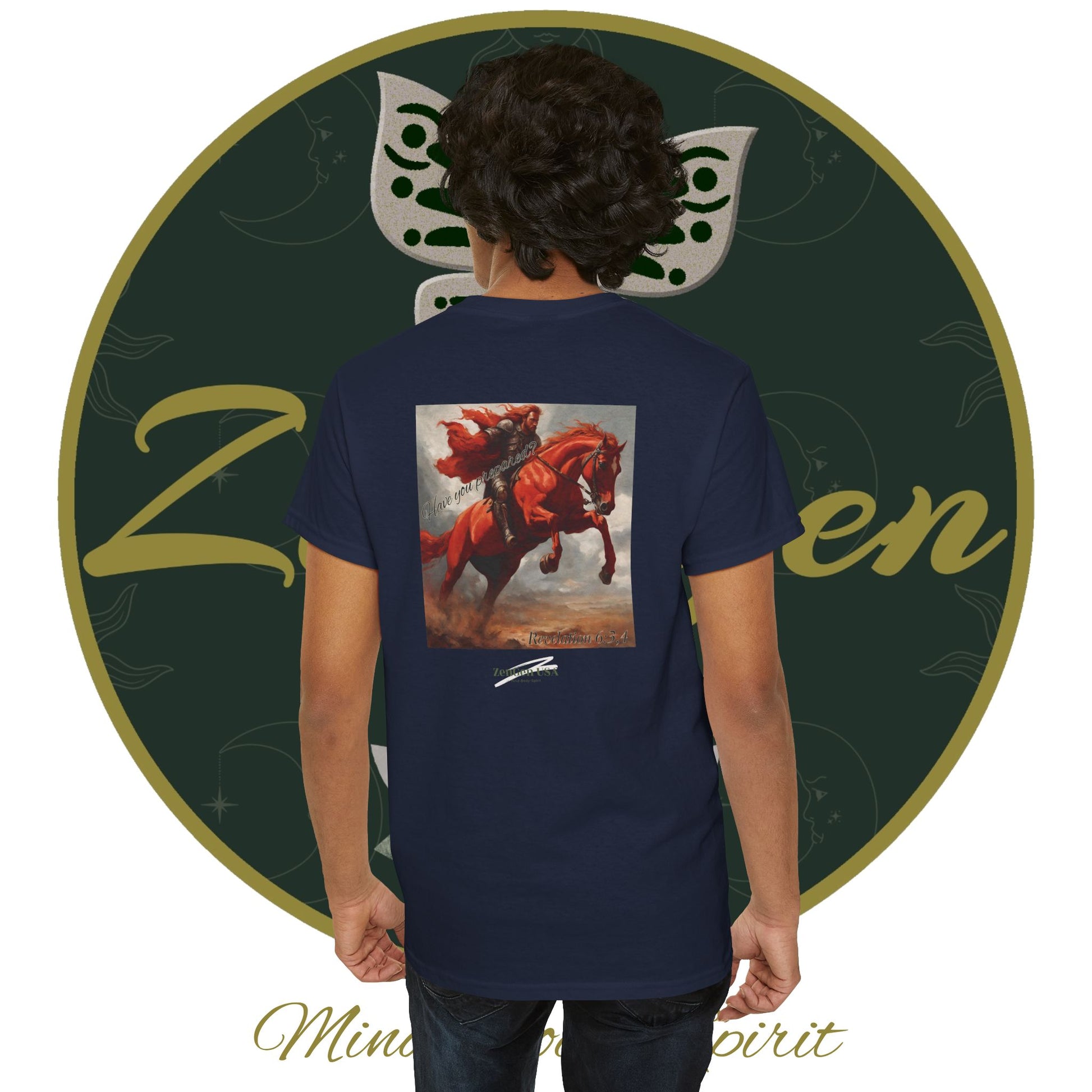 Apocalypse - 2nd Seal Revelation 6:3,4 - Unisex Heavy Cotton Tee - Revelation Collection - ZenGen USA - ZenGen USA