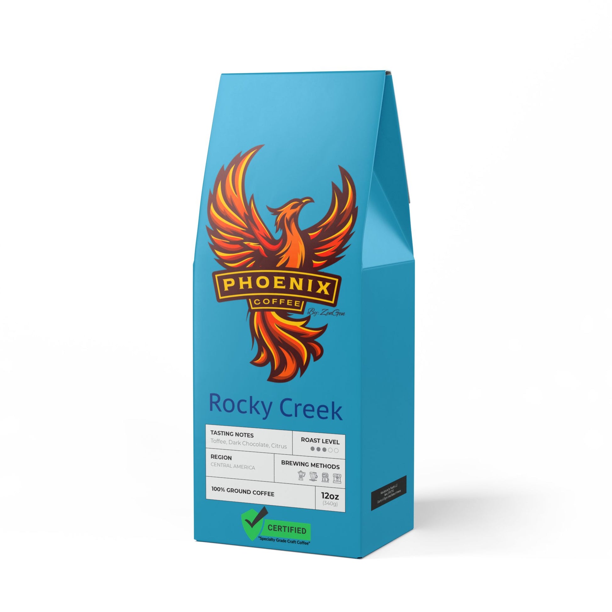 Phoenix Coffee by ZenGen: Artisan Crafted Rocky Creek Coffee Blend (Medium Roast) - ZenGen USA